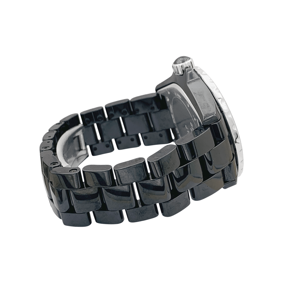 Montre Chanel, "J12", céramique noire, acier. - Maison Eloe