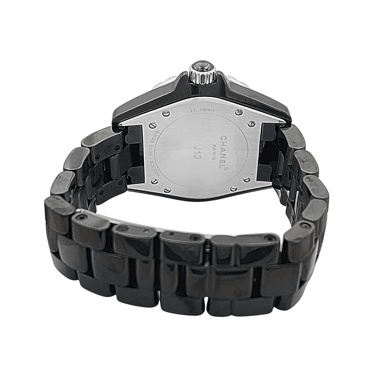 Montre Chanel, "J12", céramique noire, acier. - Maison Eloe