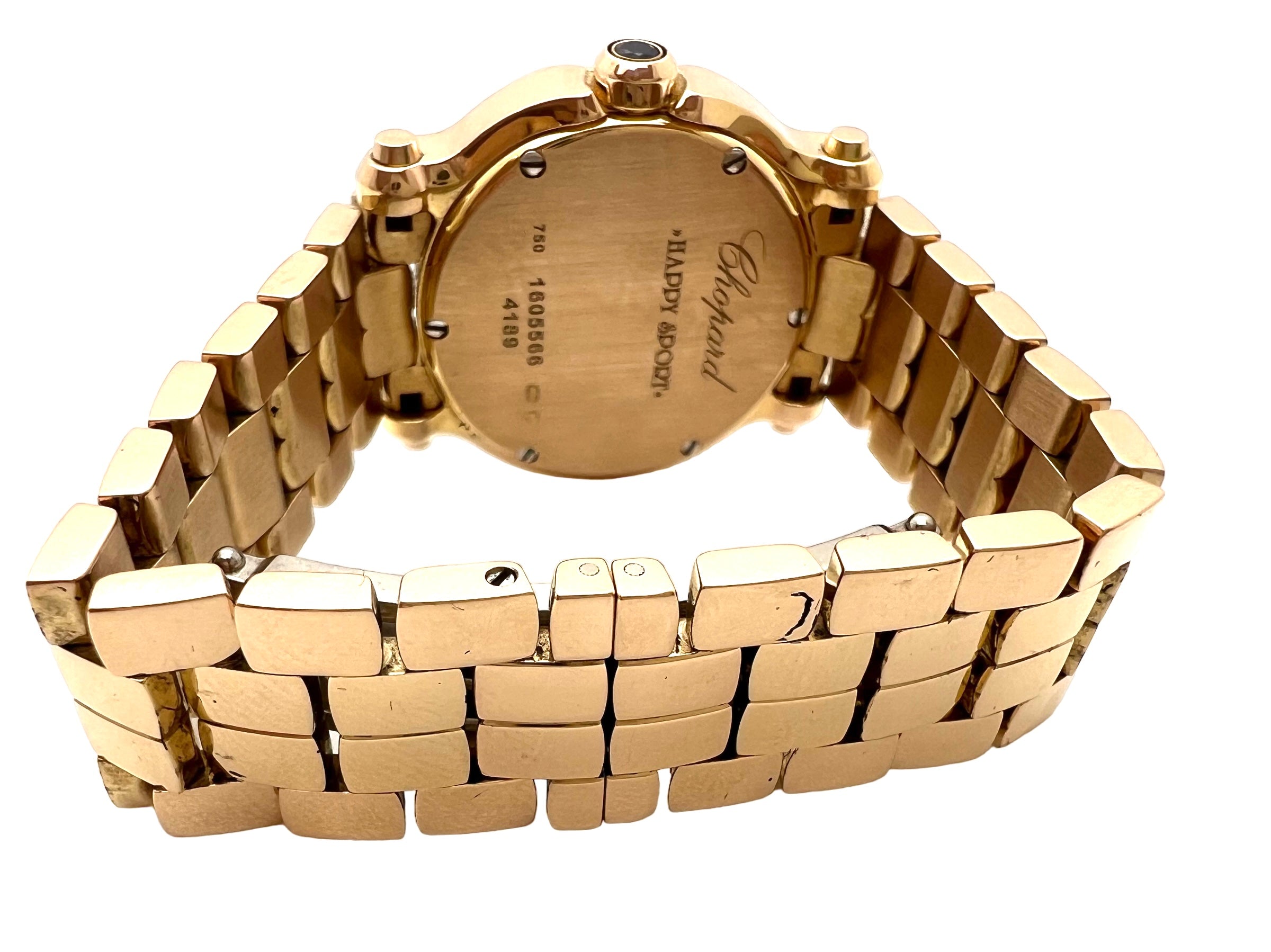 Chopard "Happy Sport" watch in rose gold and diamonds.