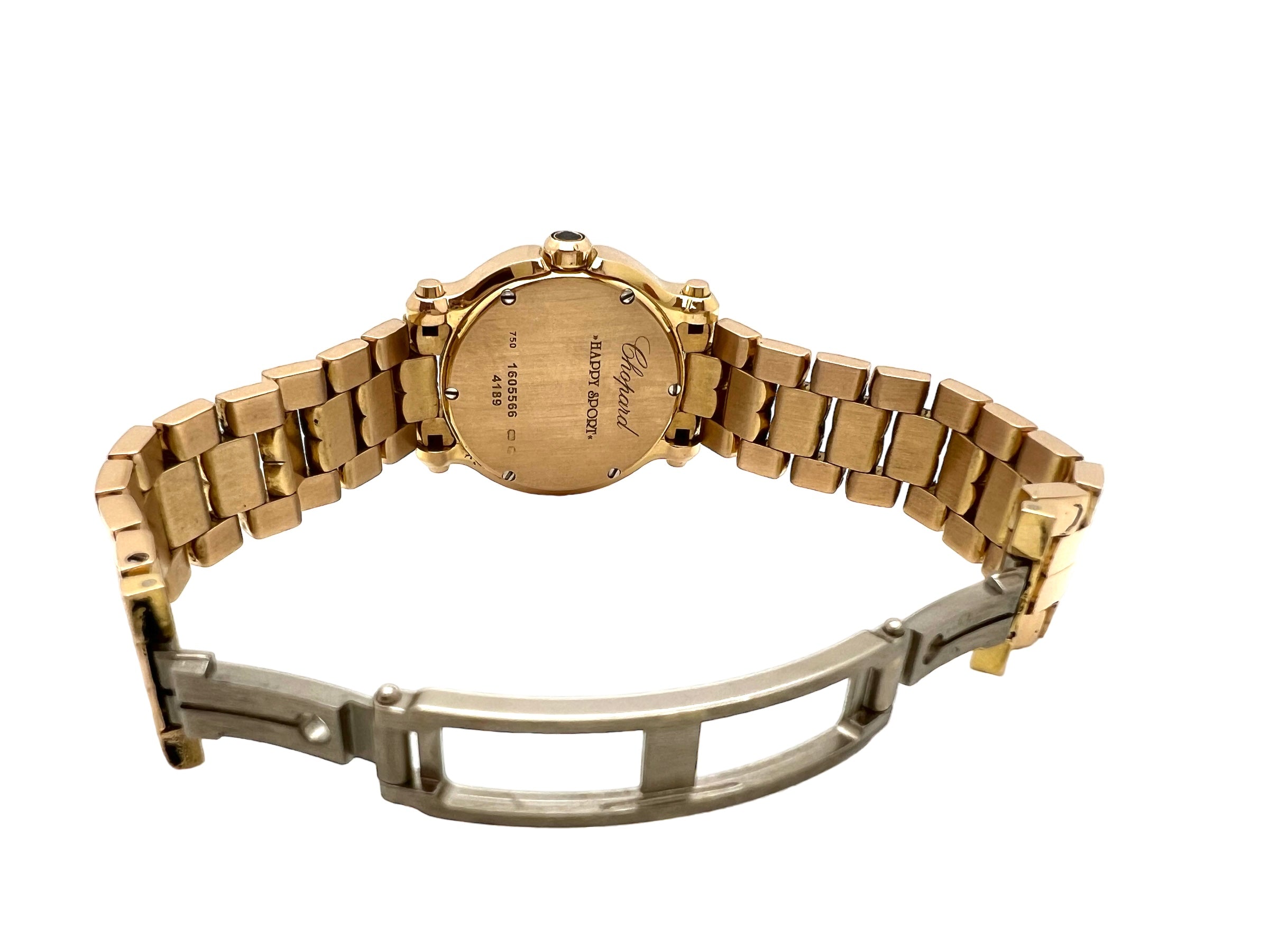 Chopard "Happy Sport" watch in rose gold and diamonds.