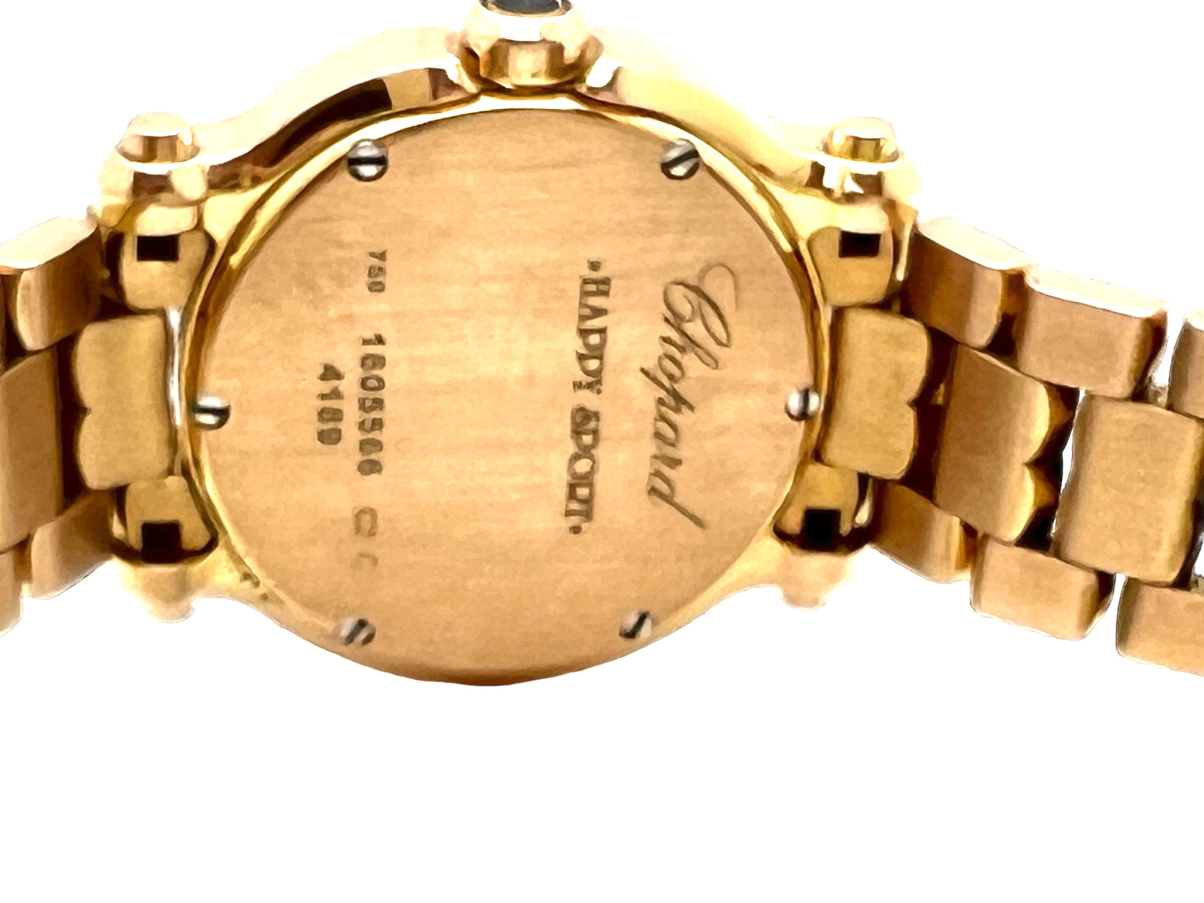 Chopard "Happy Sport" watch in rose gold and diamonds.