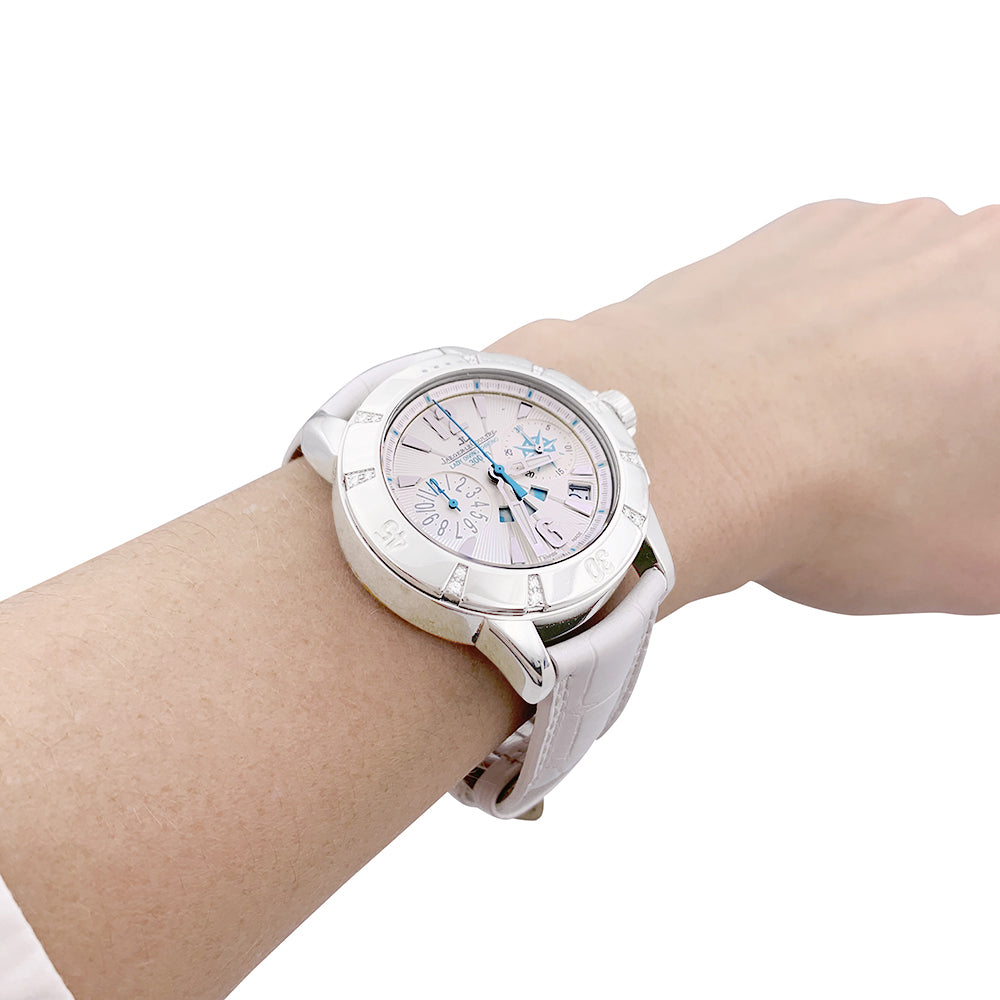 Jaeger Lecoultre "Lady Diving Chrono Date" watch, steel, diamonds.