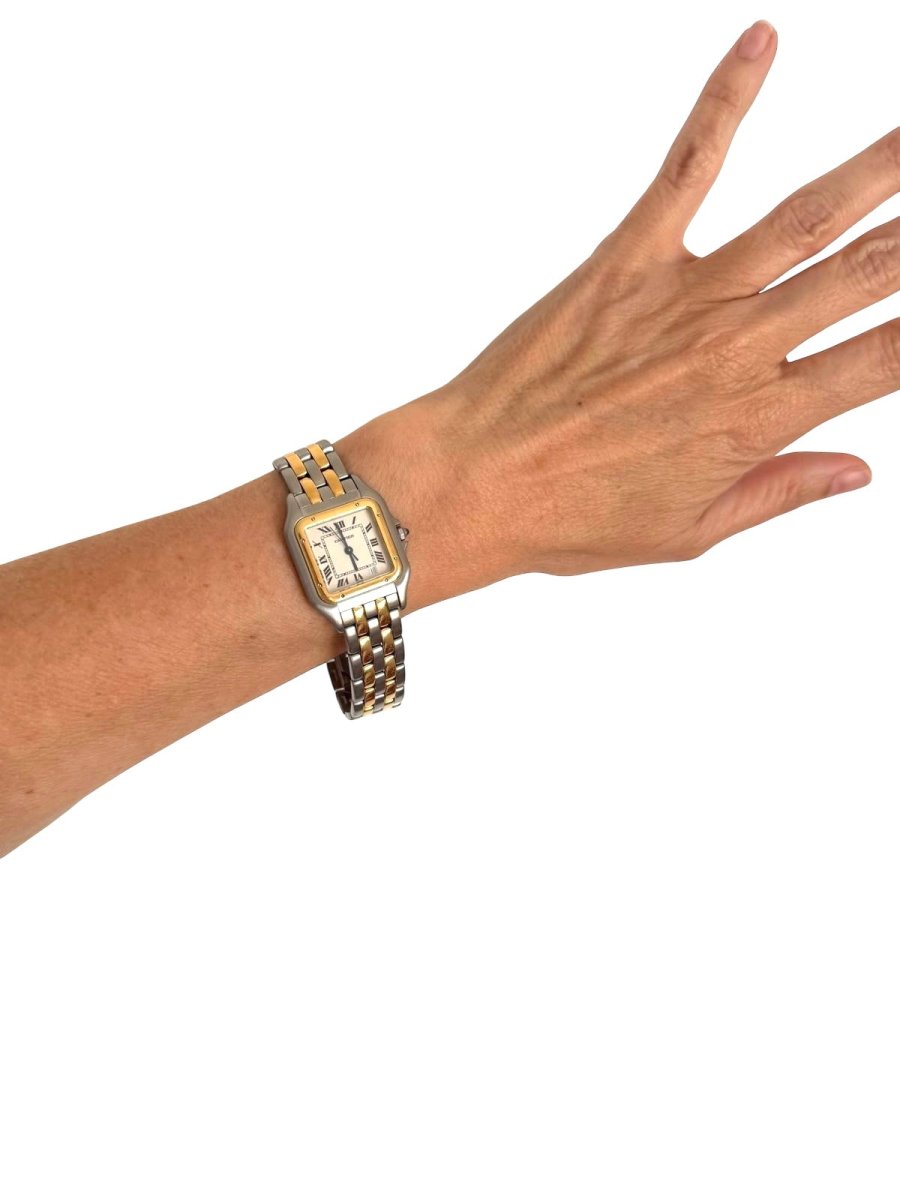 Montre Panthère Cartier Or et Acier Full Set Vintage - Maison Eloe