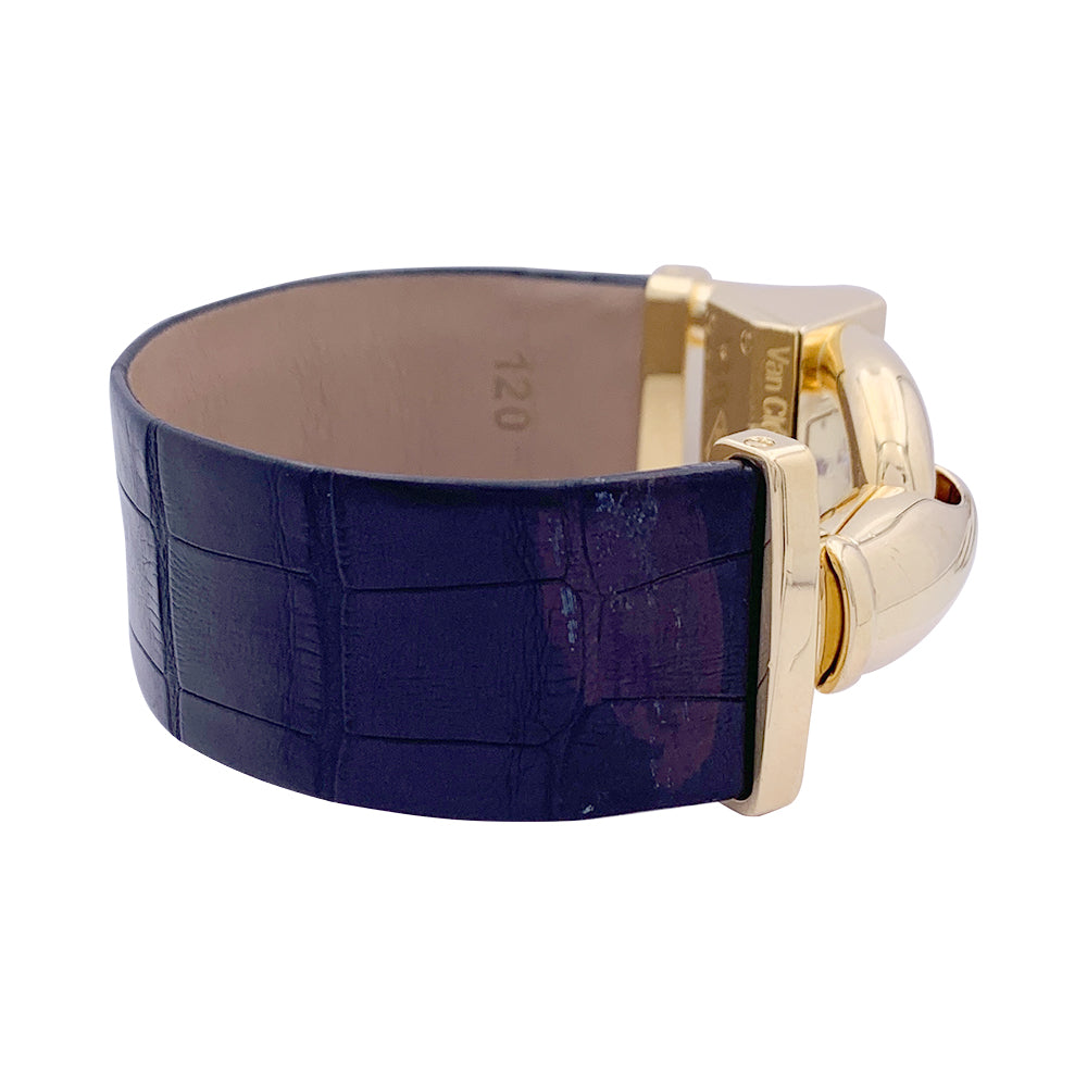 Van Cleef &amp; Arpels “Cadenas” watch in yellow gold, diamonds, leather.