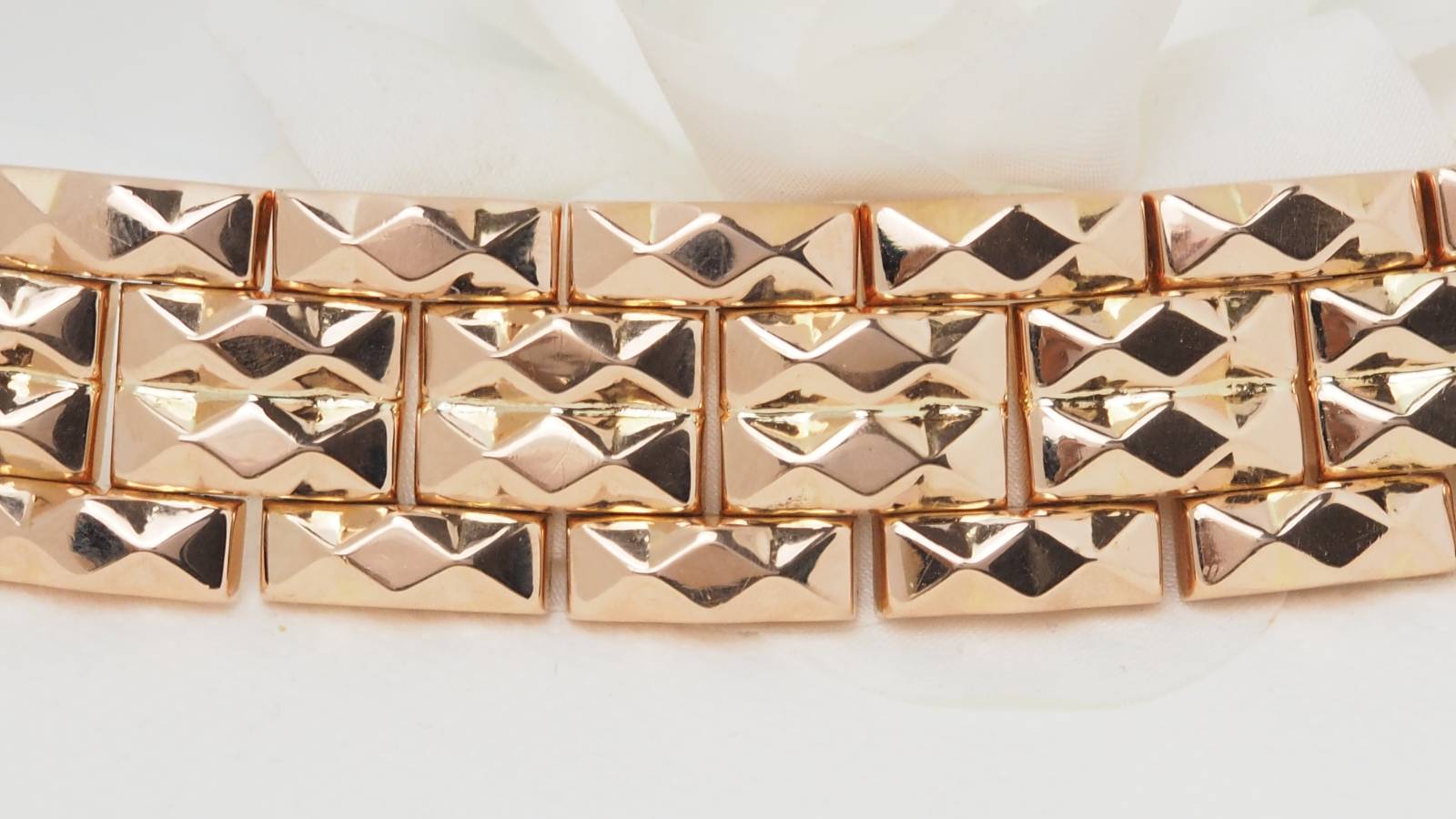 Bracelet tank années 1940 vintage en or rose