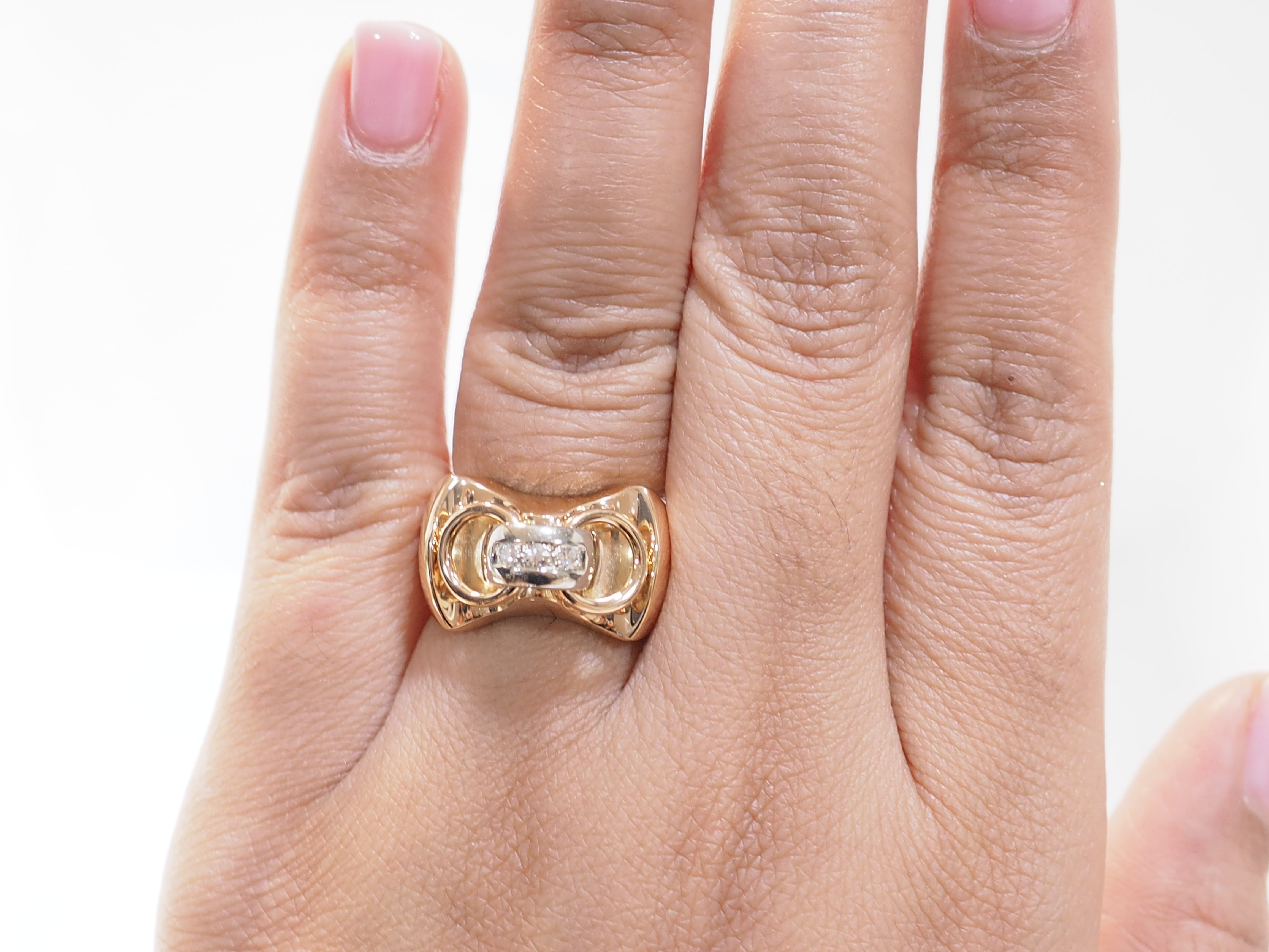 Bague Tank en or rose et diamants