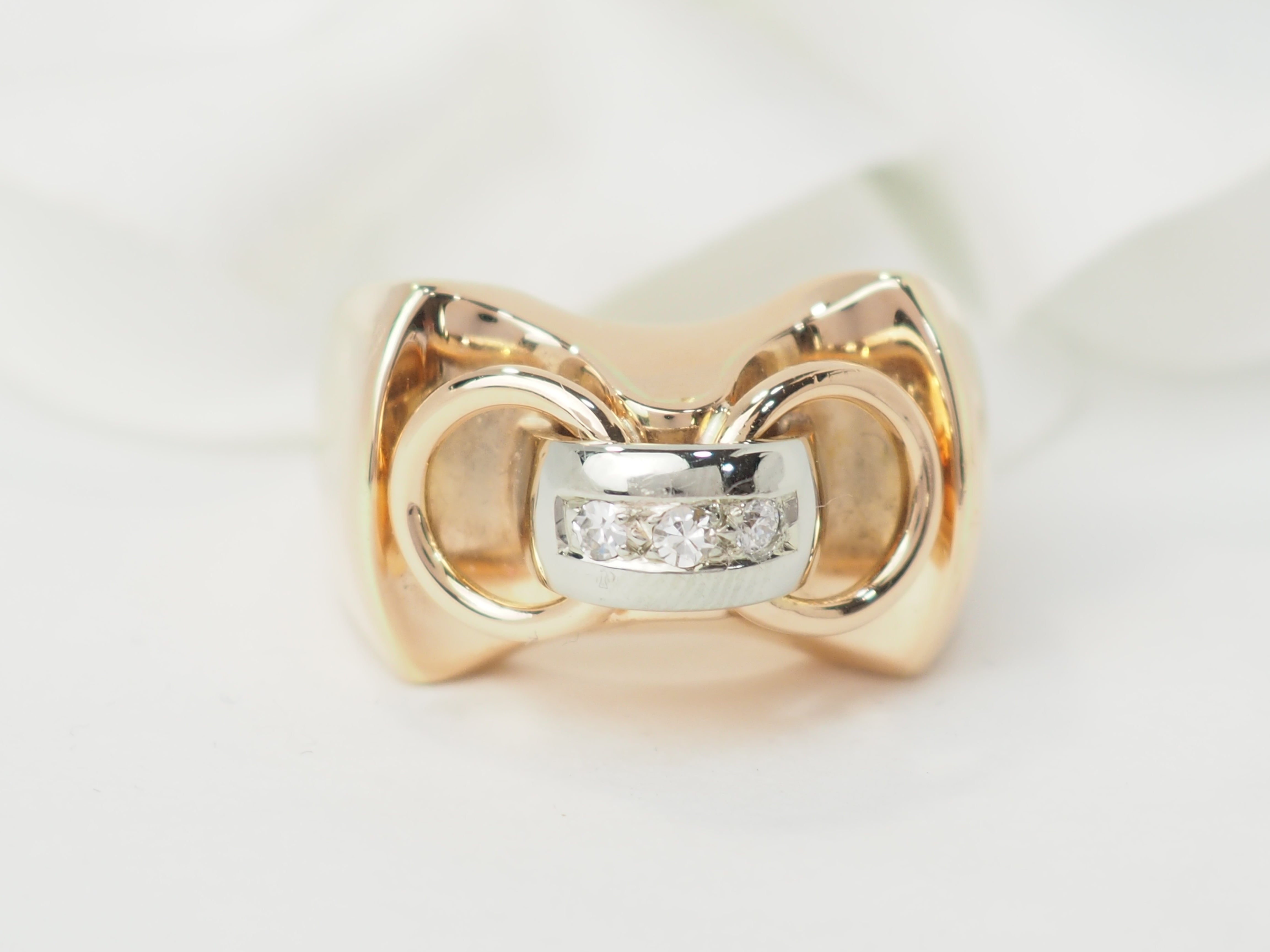 Bague Tank en or rose et diamants