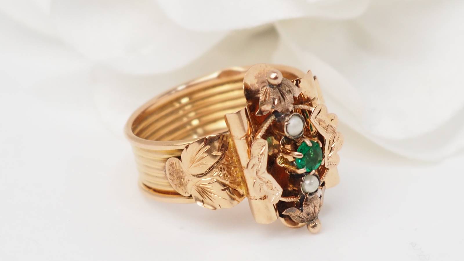 Bague large Fin XIxème en or rose