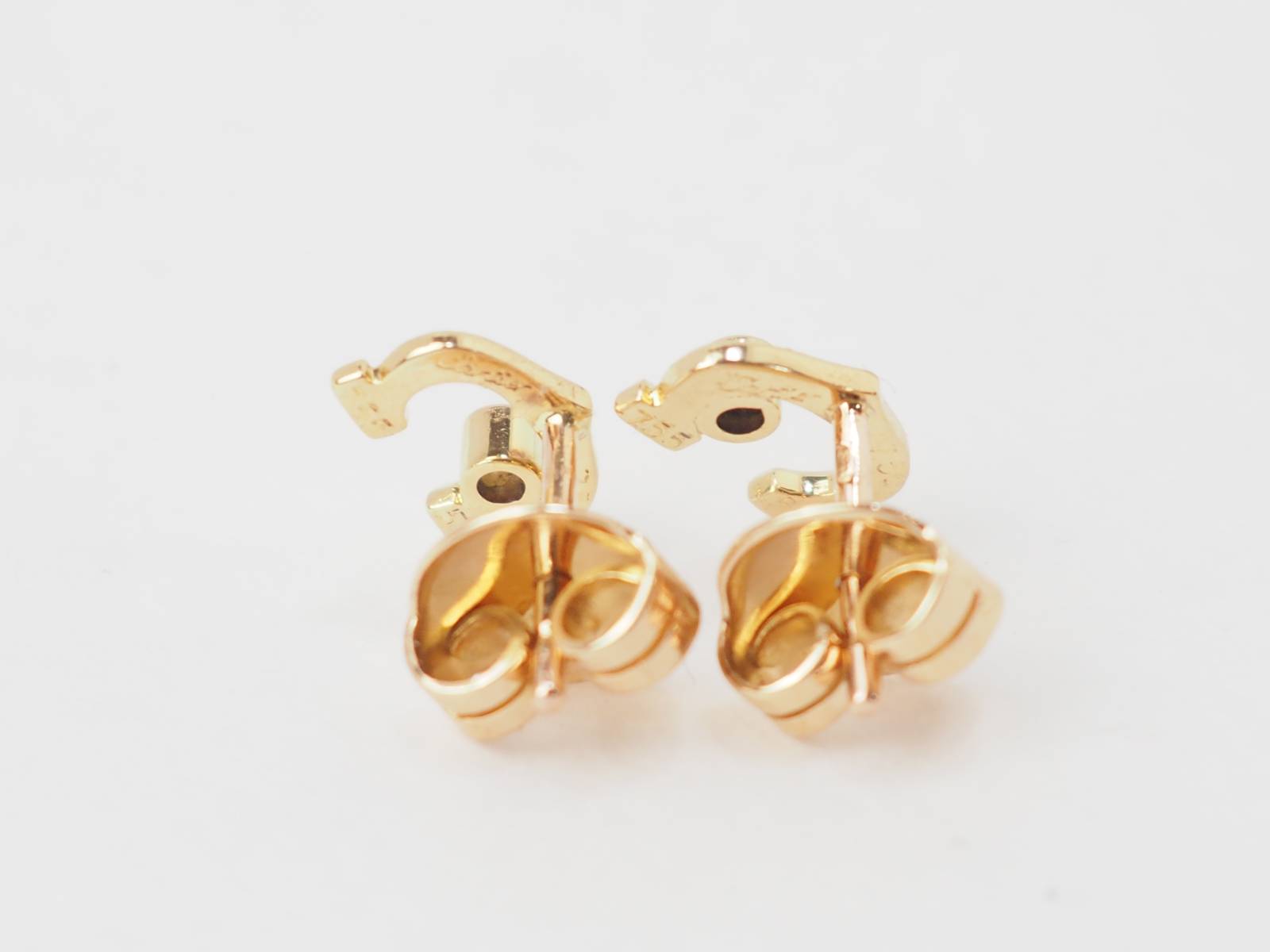 Boucles d'oreilles Cartier C en or jaune et diamants