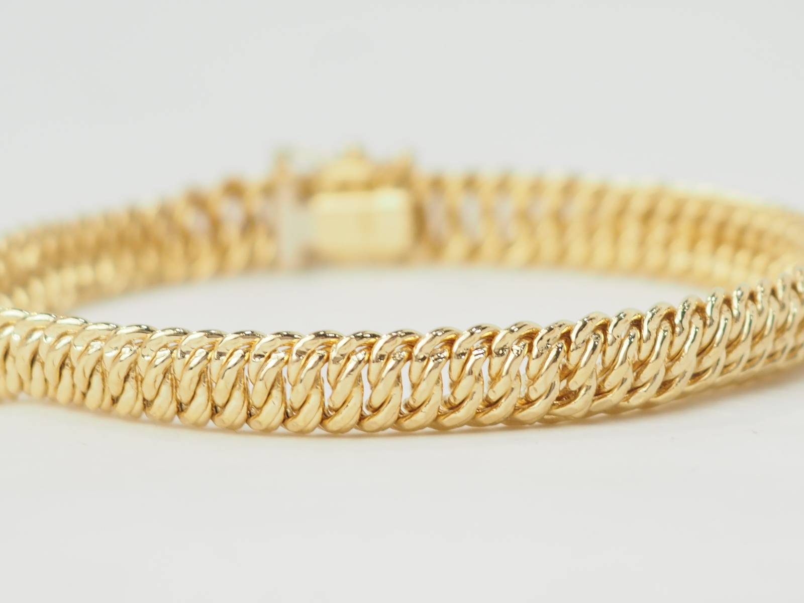Bracelet maille américaine en or jaune