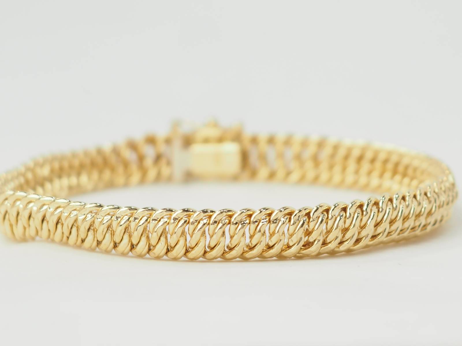 Bracelet maille américaine en or jaune