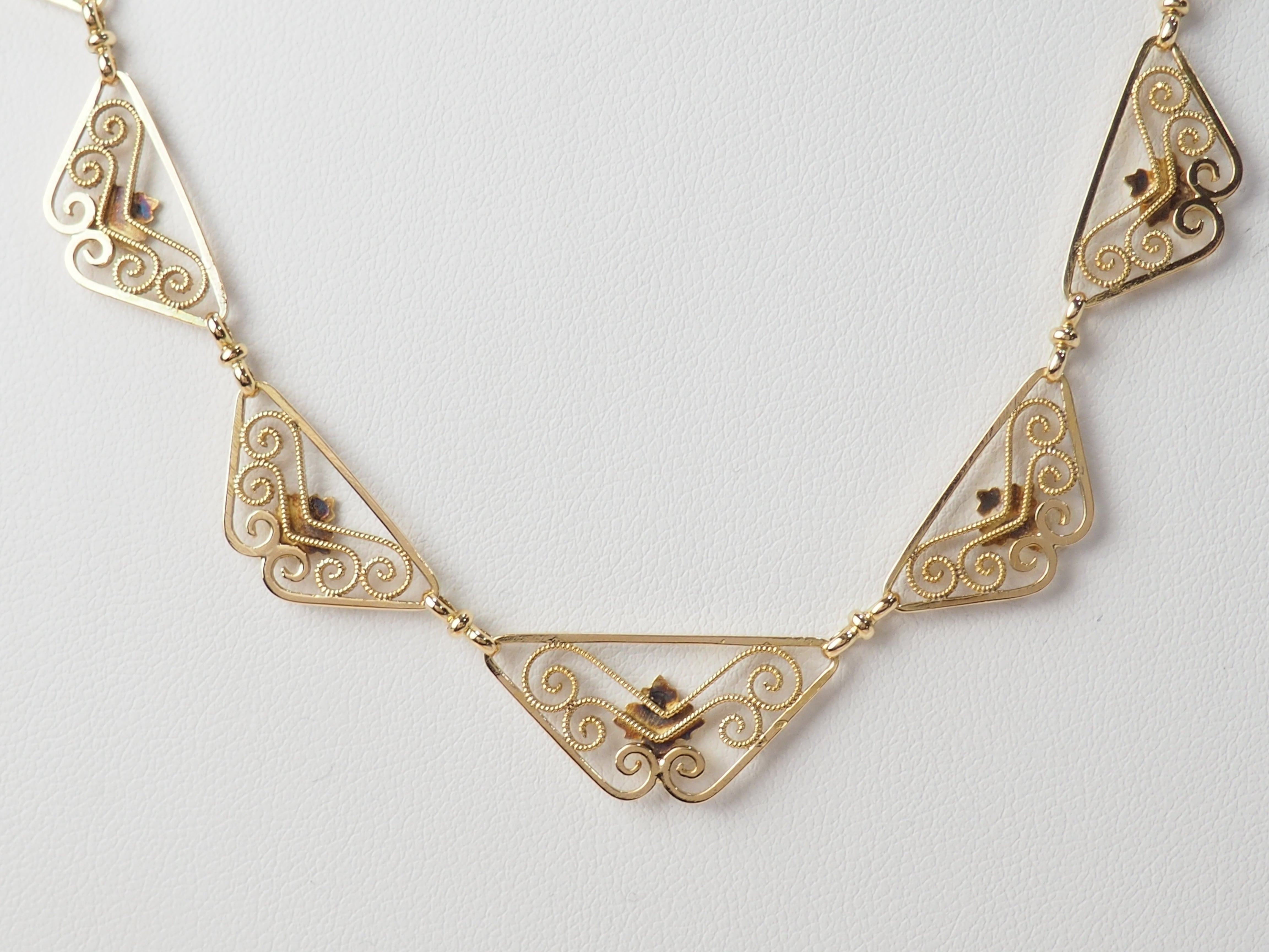 Collier draperie Fin XIXème en or jaune