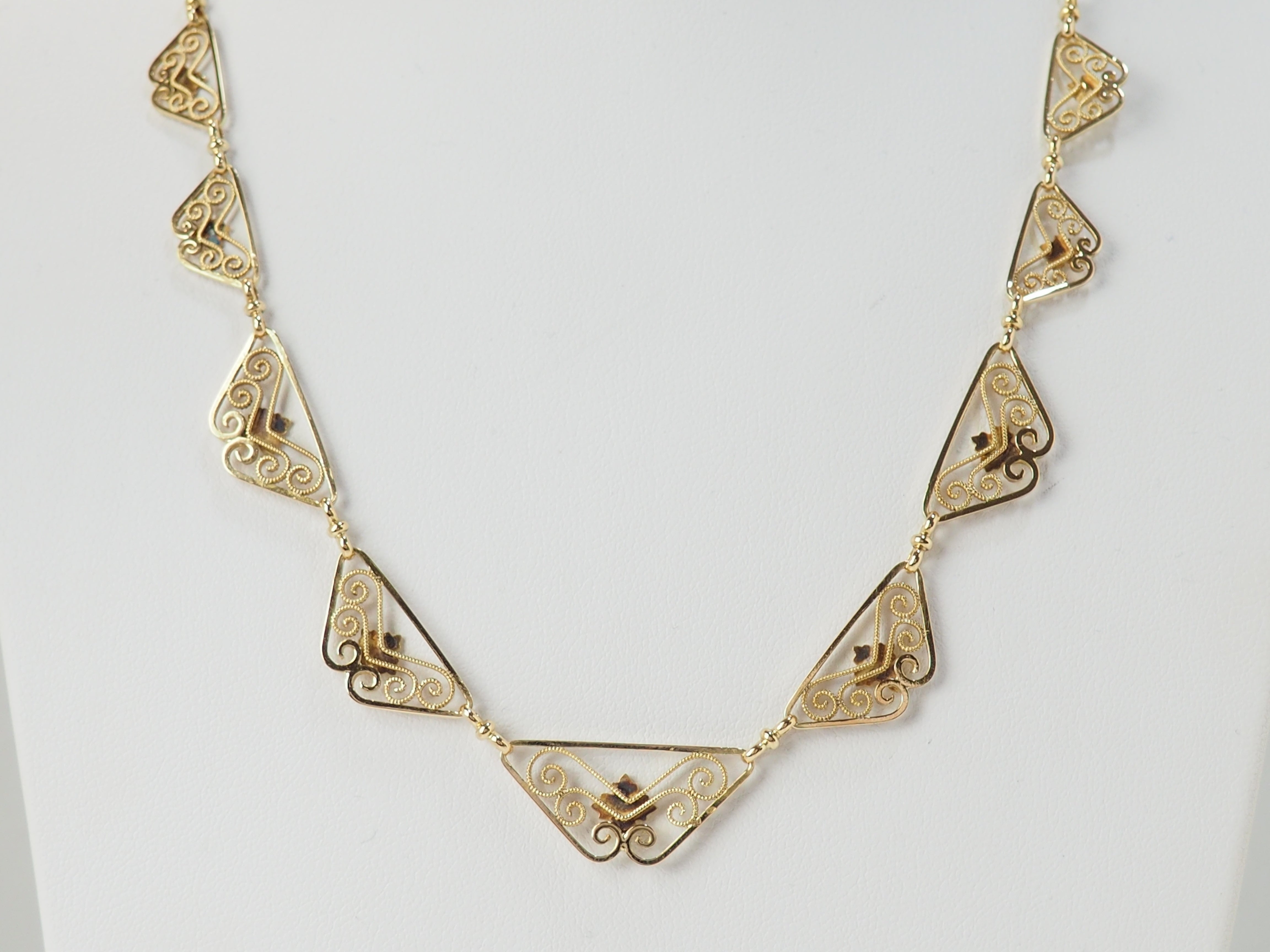 Collier draperie Fin XIXème en or jaune