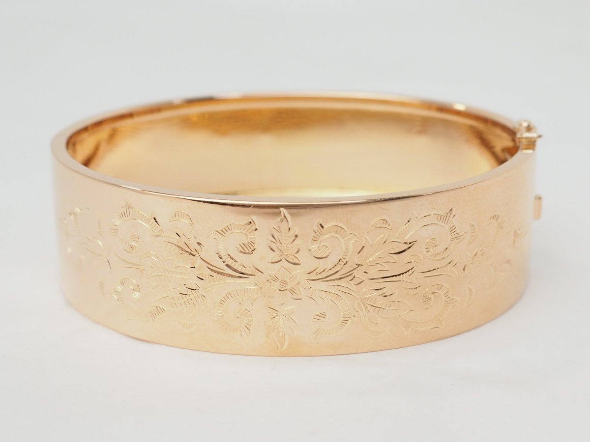 Bracelet ancien à décor floral en or rose - Maison Eloe