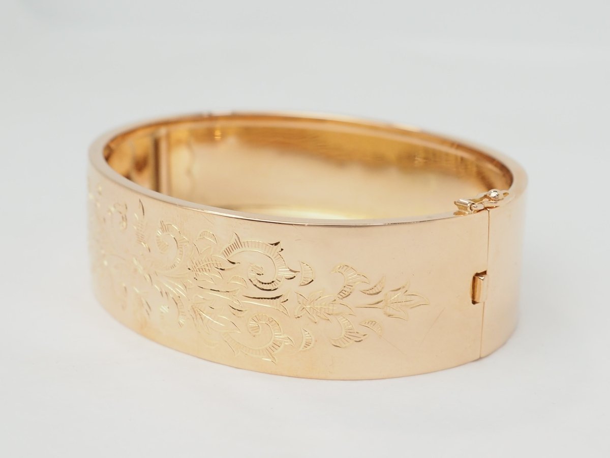 Bracelet ancien à décor floral en or rose - Maison Eloe