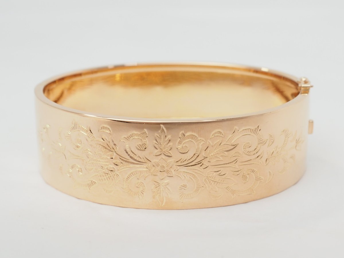 Bracelet ancien à décor floral en or rose - Maison Eloe