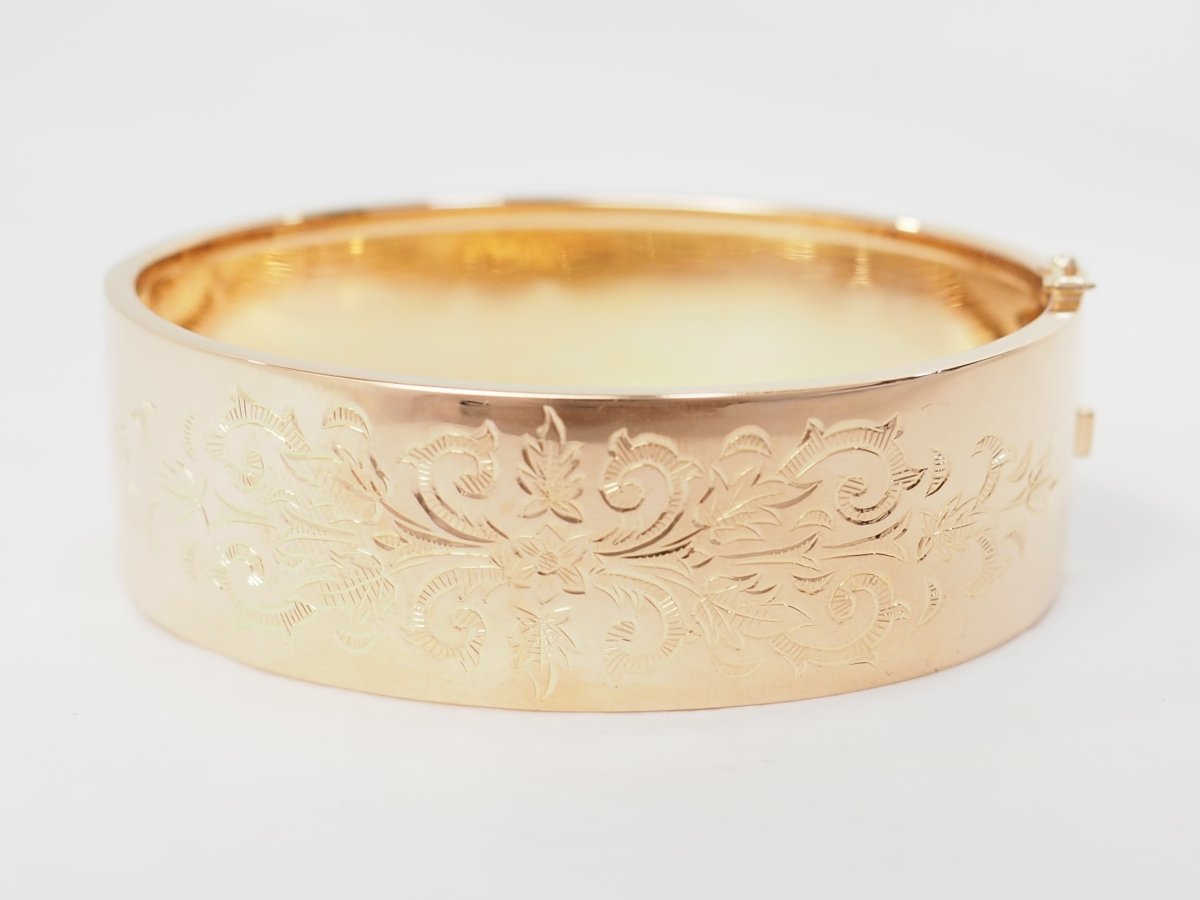 Bracelet ancien à décor floral en or rose - Maison Eloe
