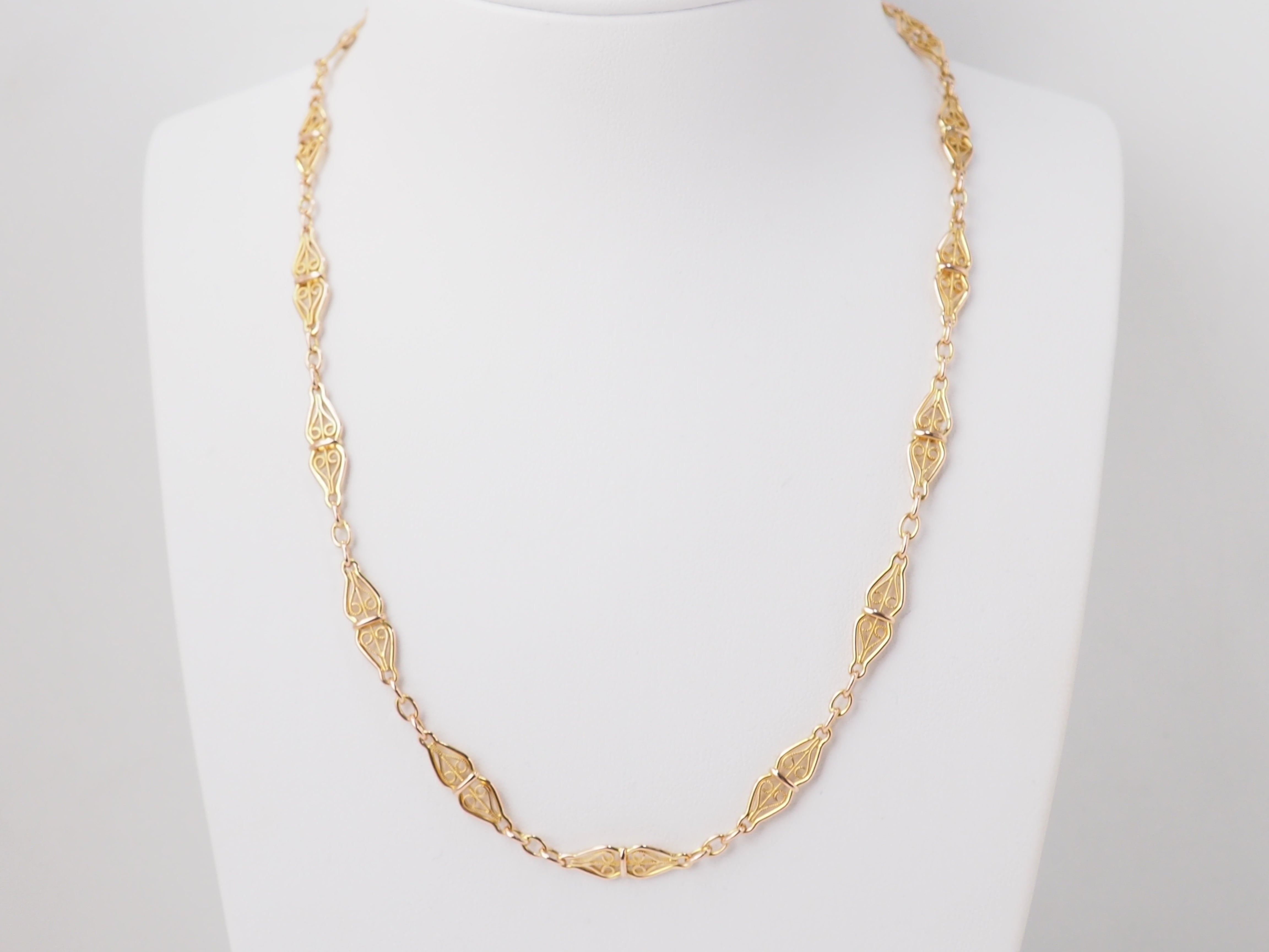 Collier maille filigrane en or jaune