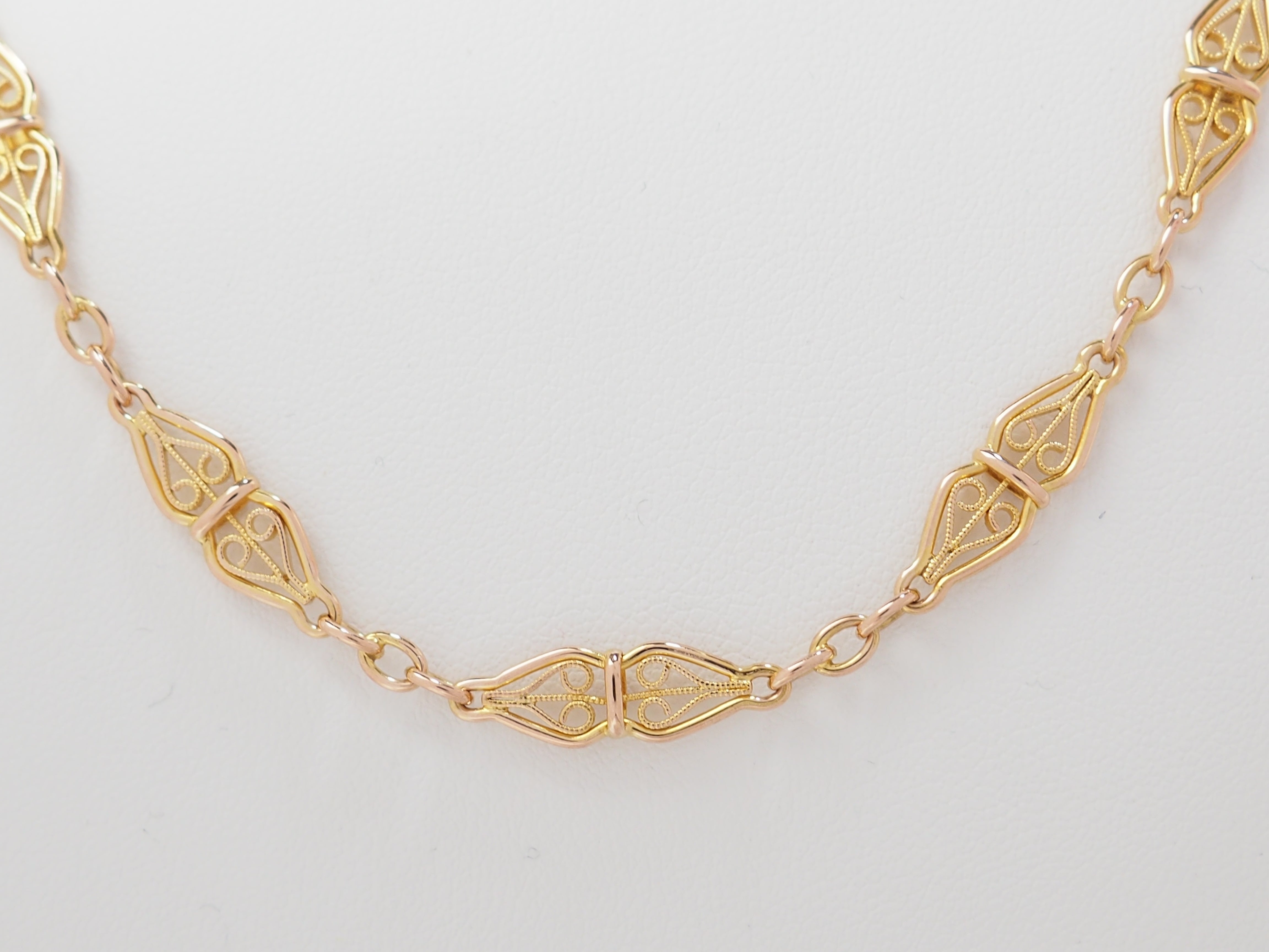 Collier maille filigrane en or jaune