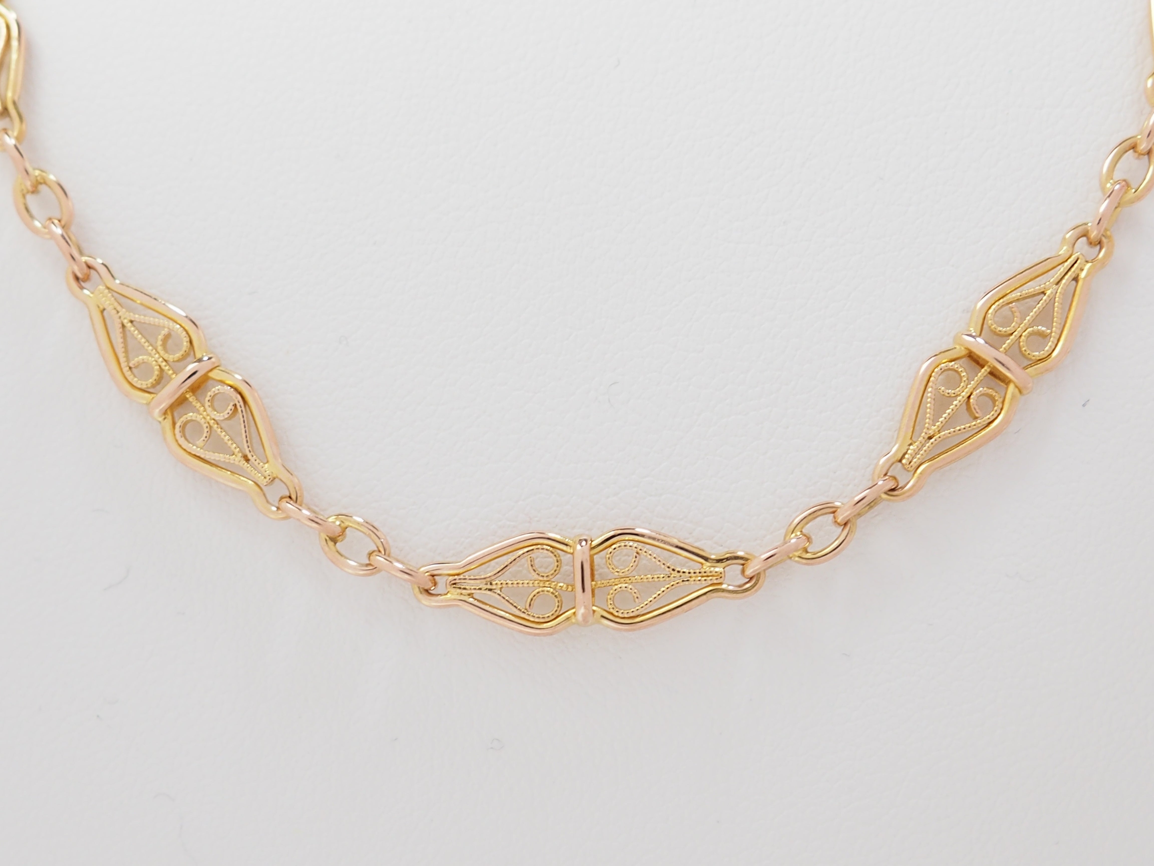 Collier maille filigrane en or jaune