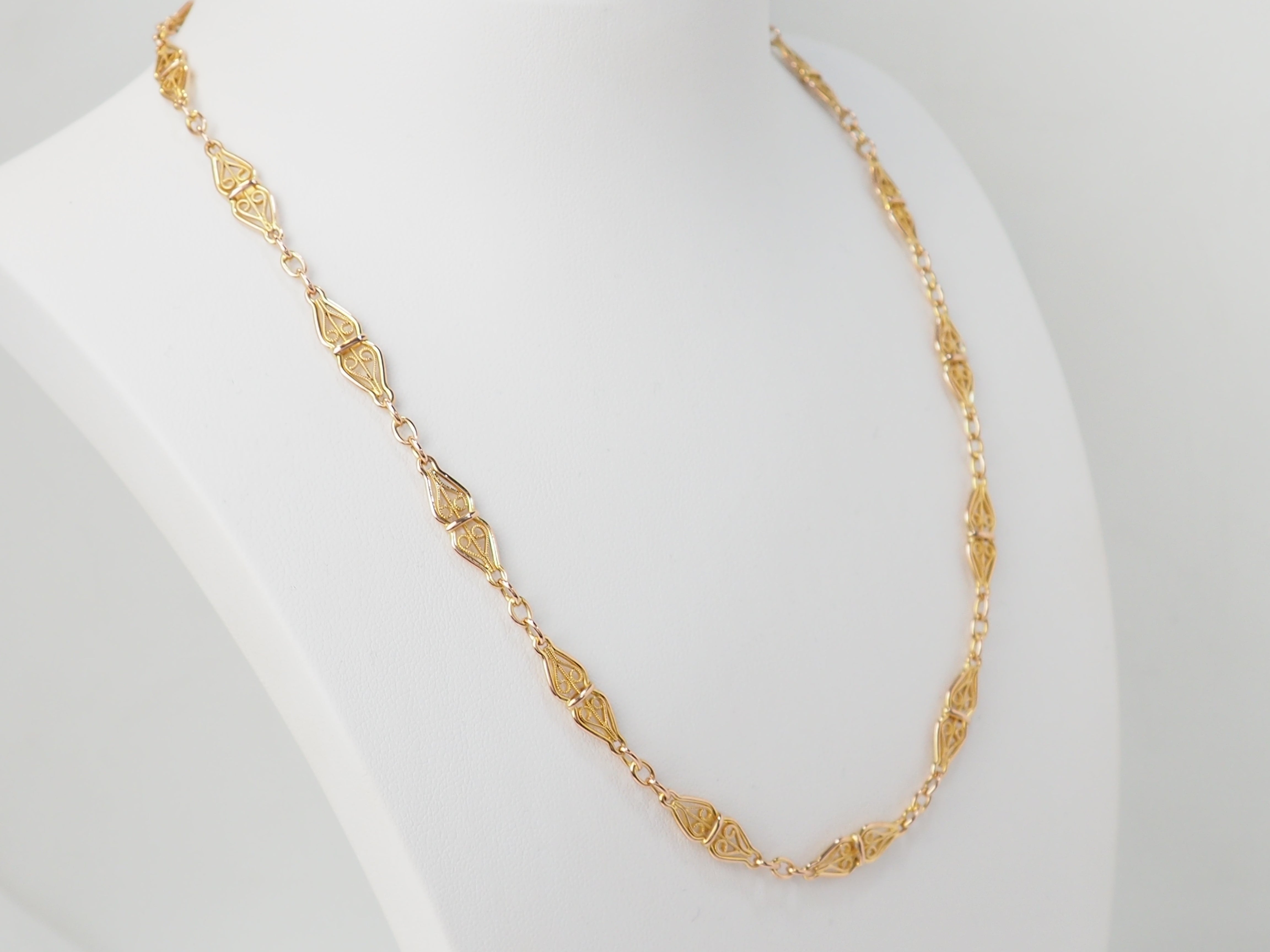 Collier maille filigrane en or jaune