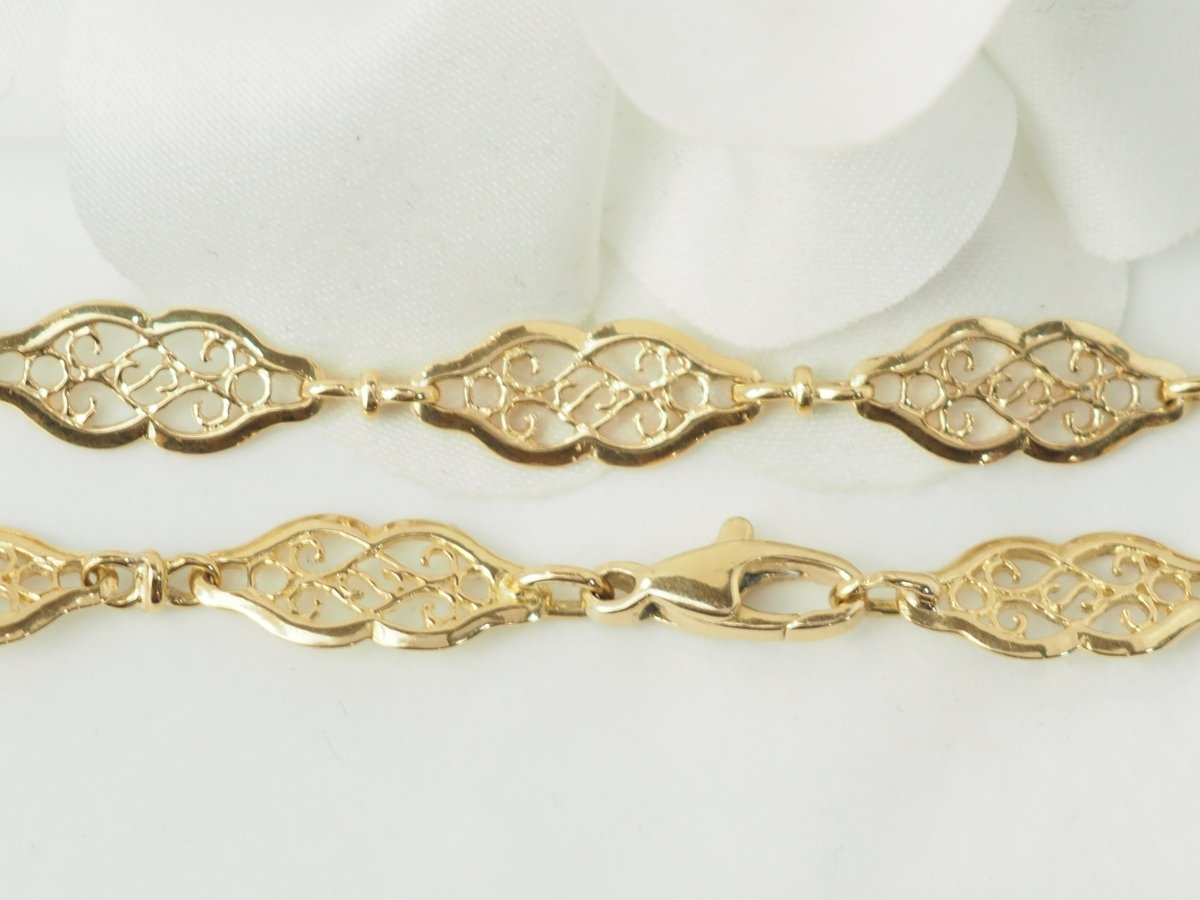 Bracelet ancien maille filigrane en or jaune - Maison Eloe