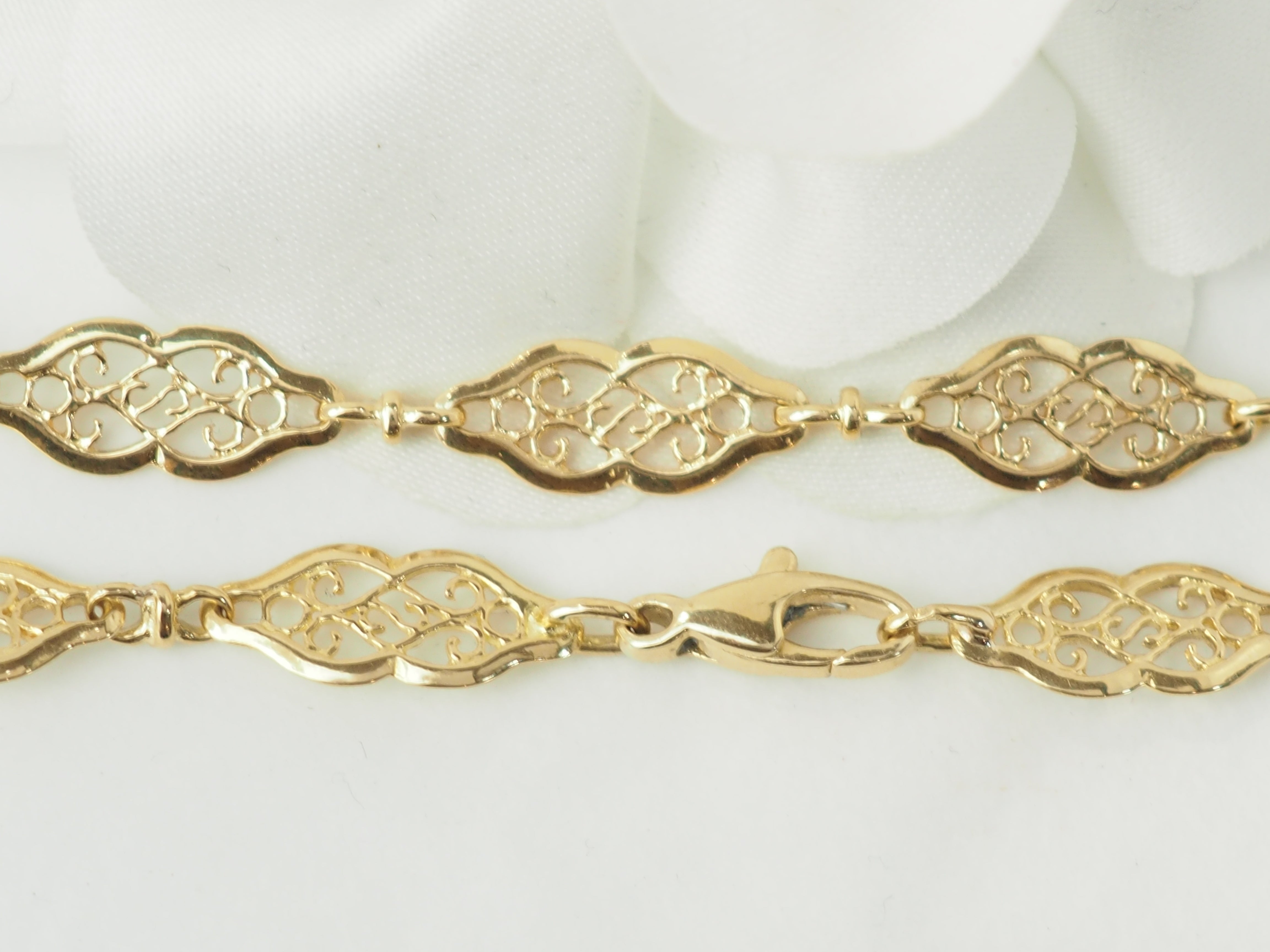 Bracelet ancien maille filigrane en or jaune