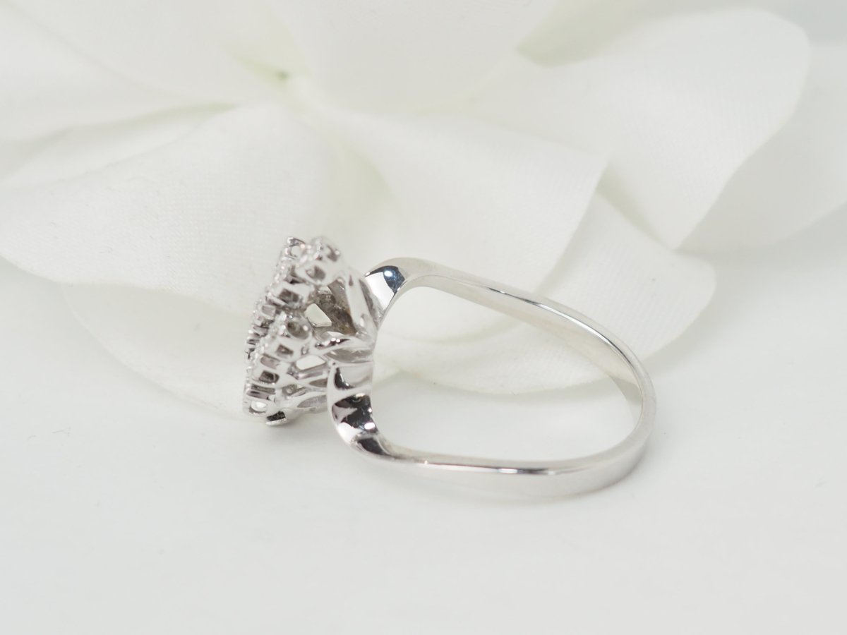 Bague vintage en or blanc et diamants - Maison Eloe