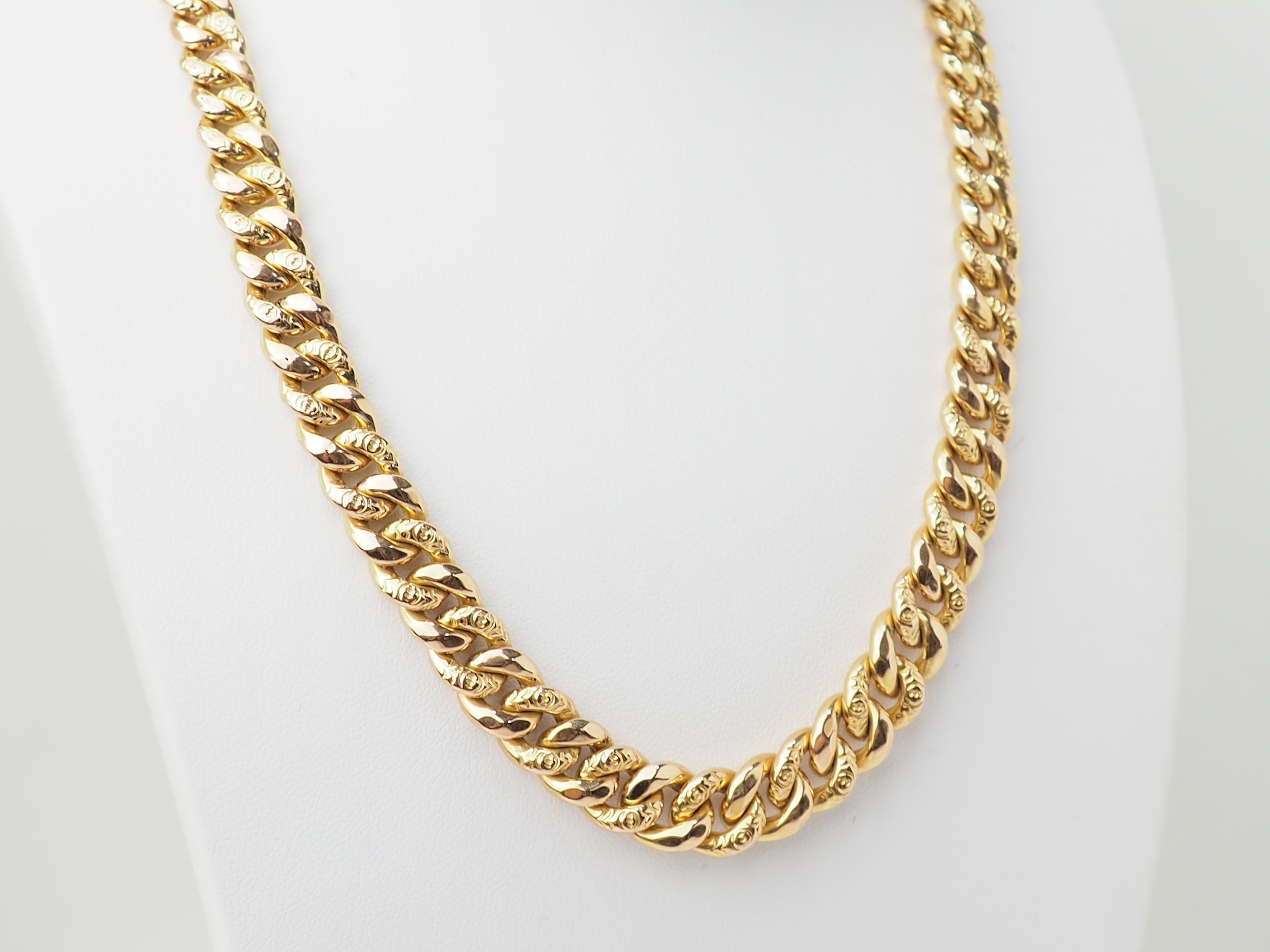 Collier Vintage maille gourmette en or jaune