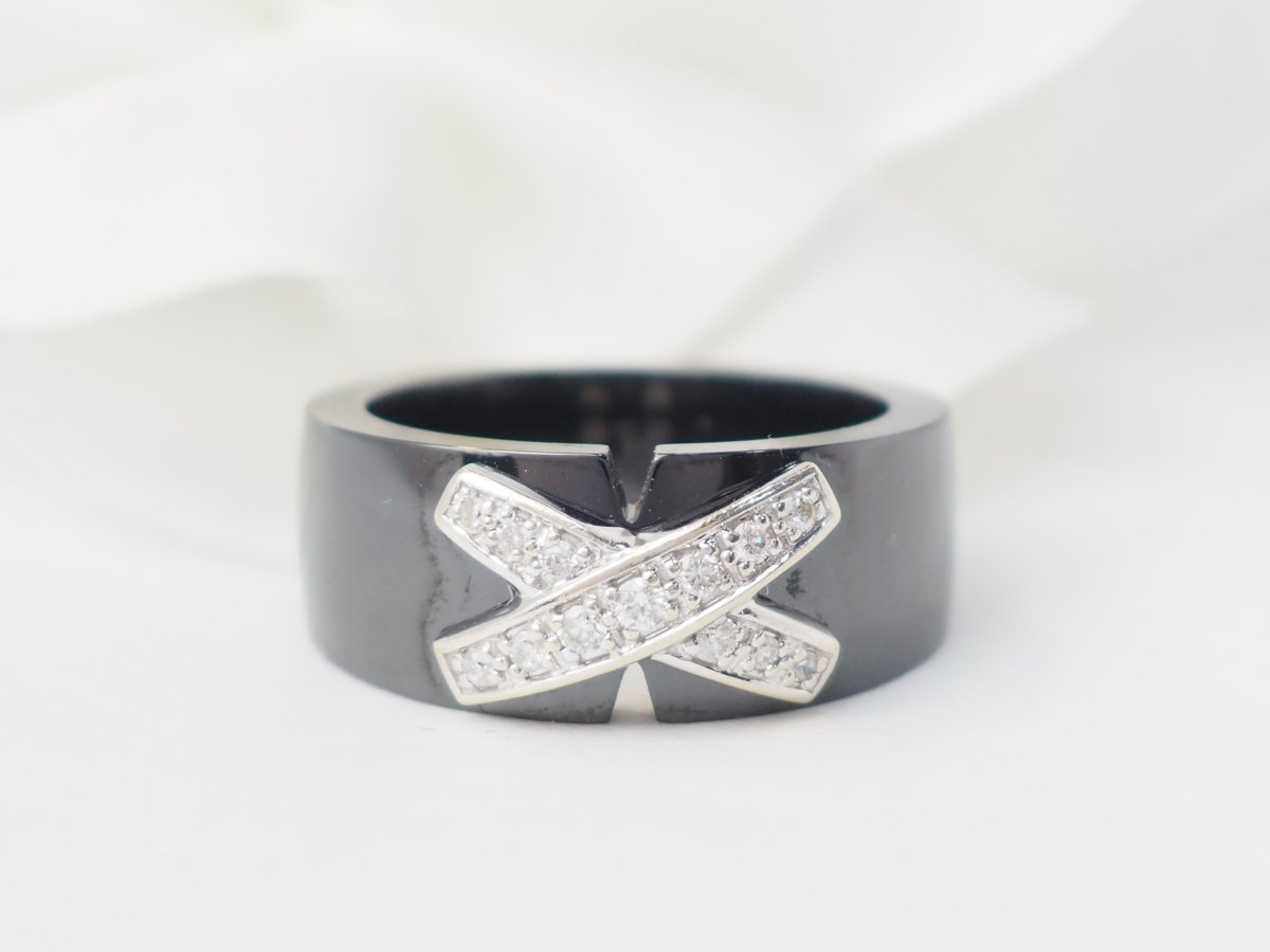 Bague en or blanc et céramique - Maison Eloe