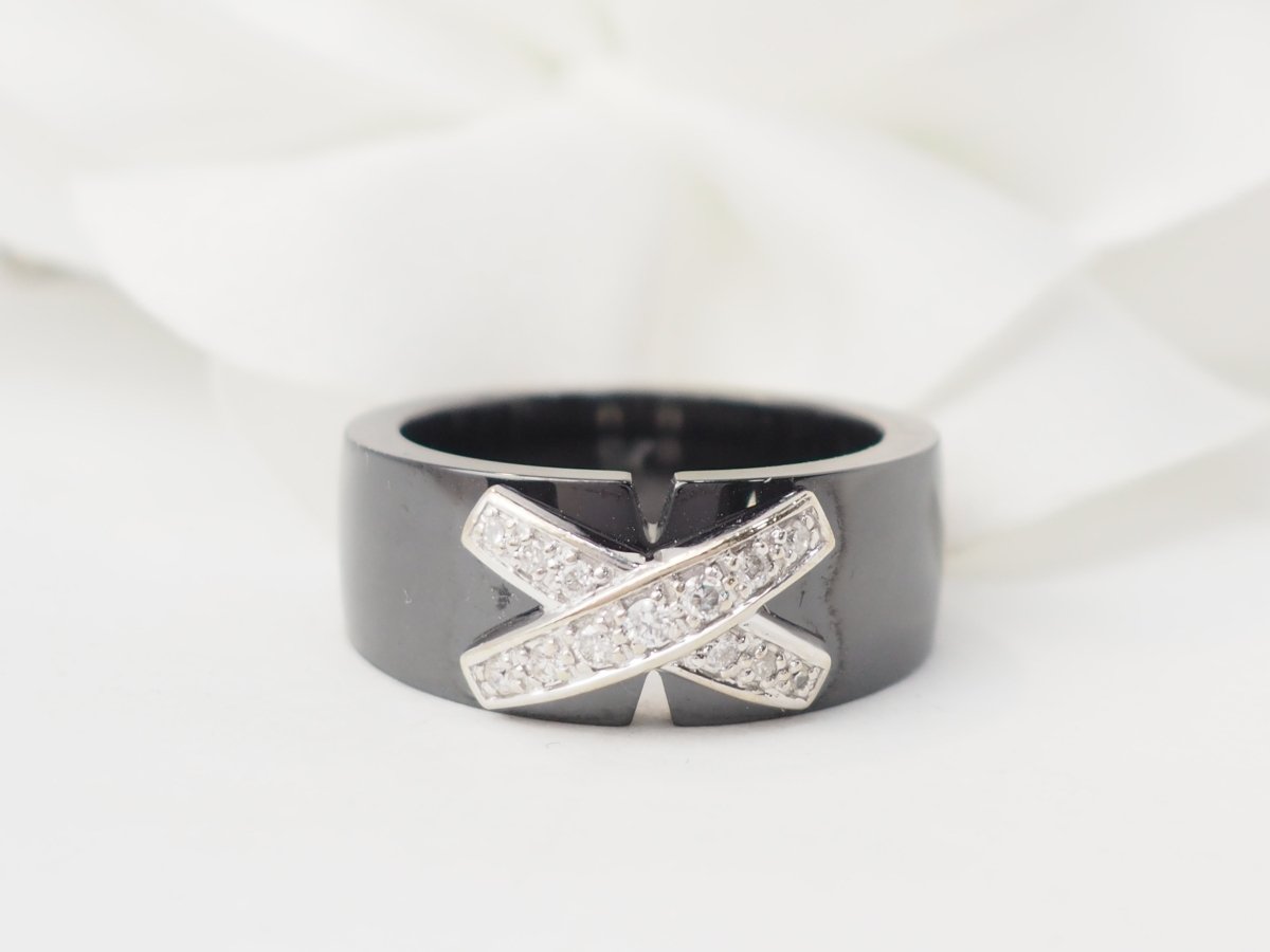 Bague en or blanc et céramique - Maison Eloe