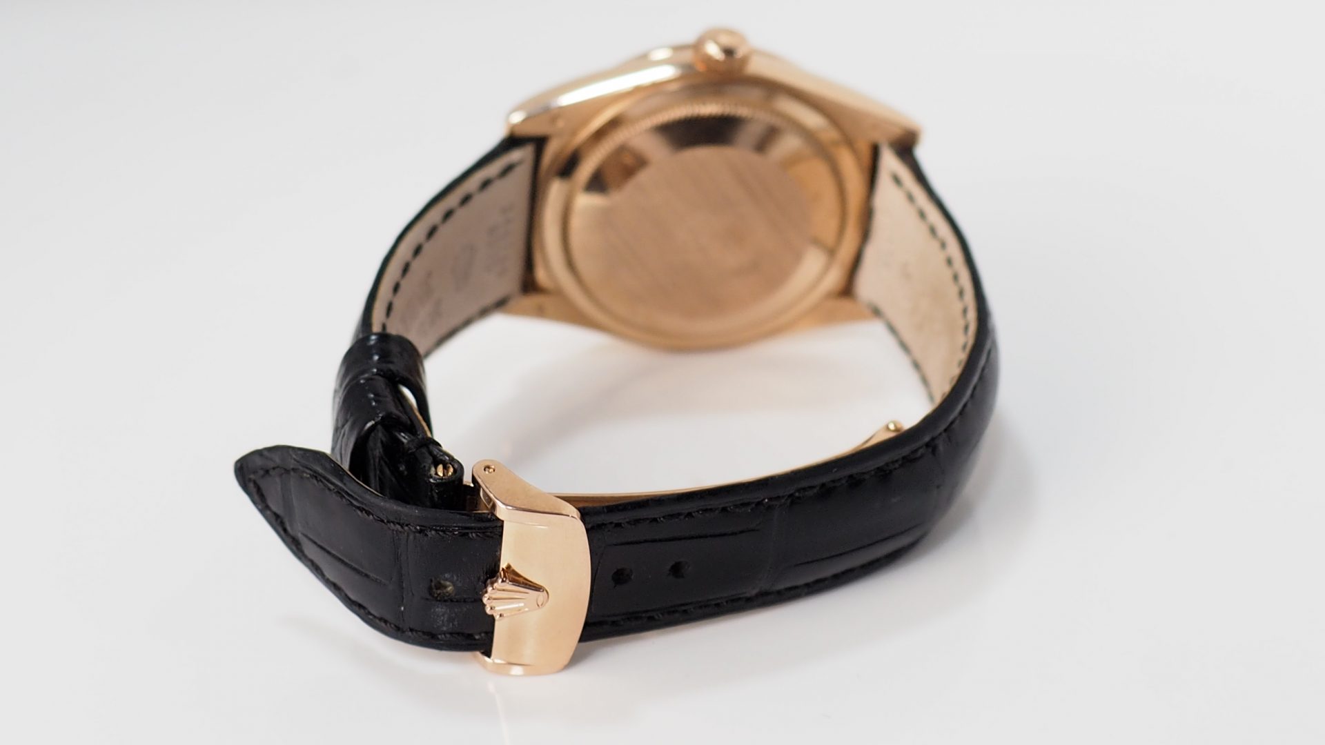 Rolex Day Date 118135 Rose gold on leather Full set