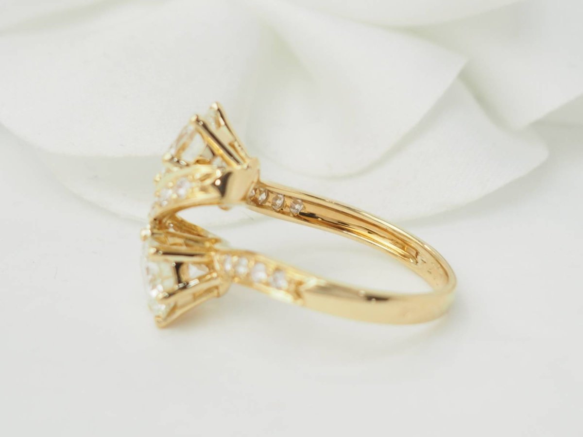 Bague Toi et Moi en or jaune et diamants - Maison Eloe