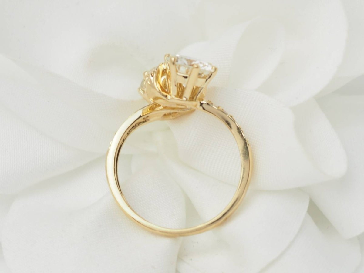 Bague Toi et Moi en or jaune et diamants - Maison Eloe