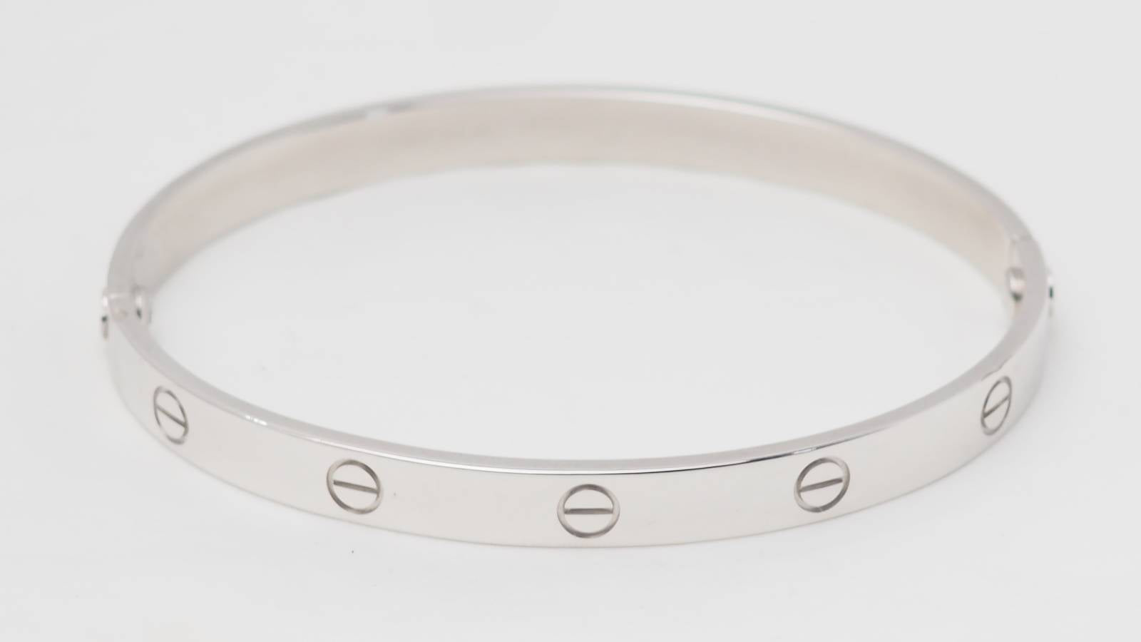 Bracelet Cartier Love en or blanc occasion full set
