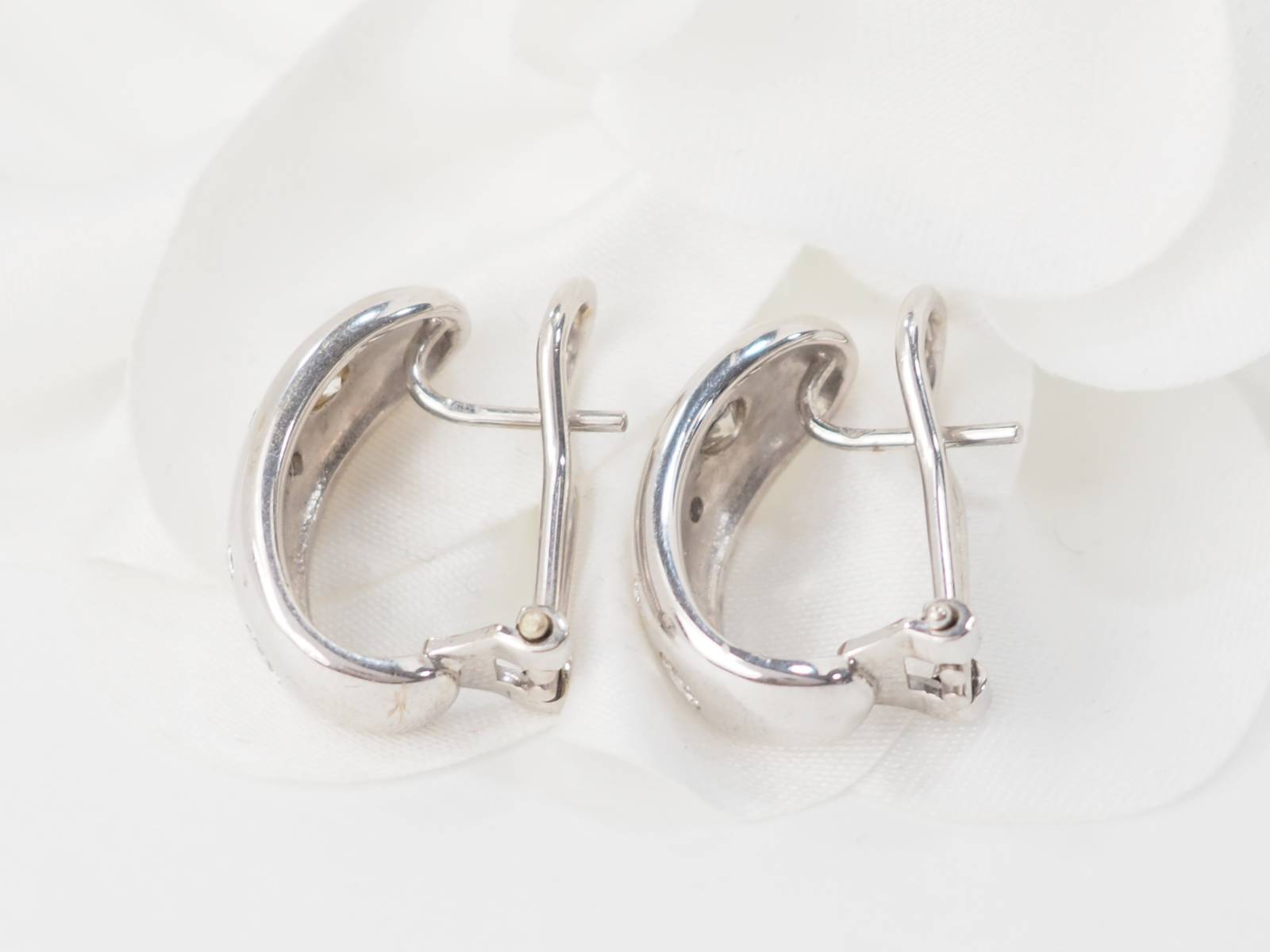 Boucles d'Oreilles En Or Blanc Et Diamants