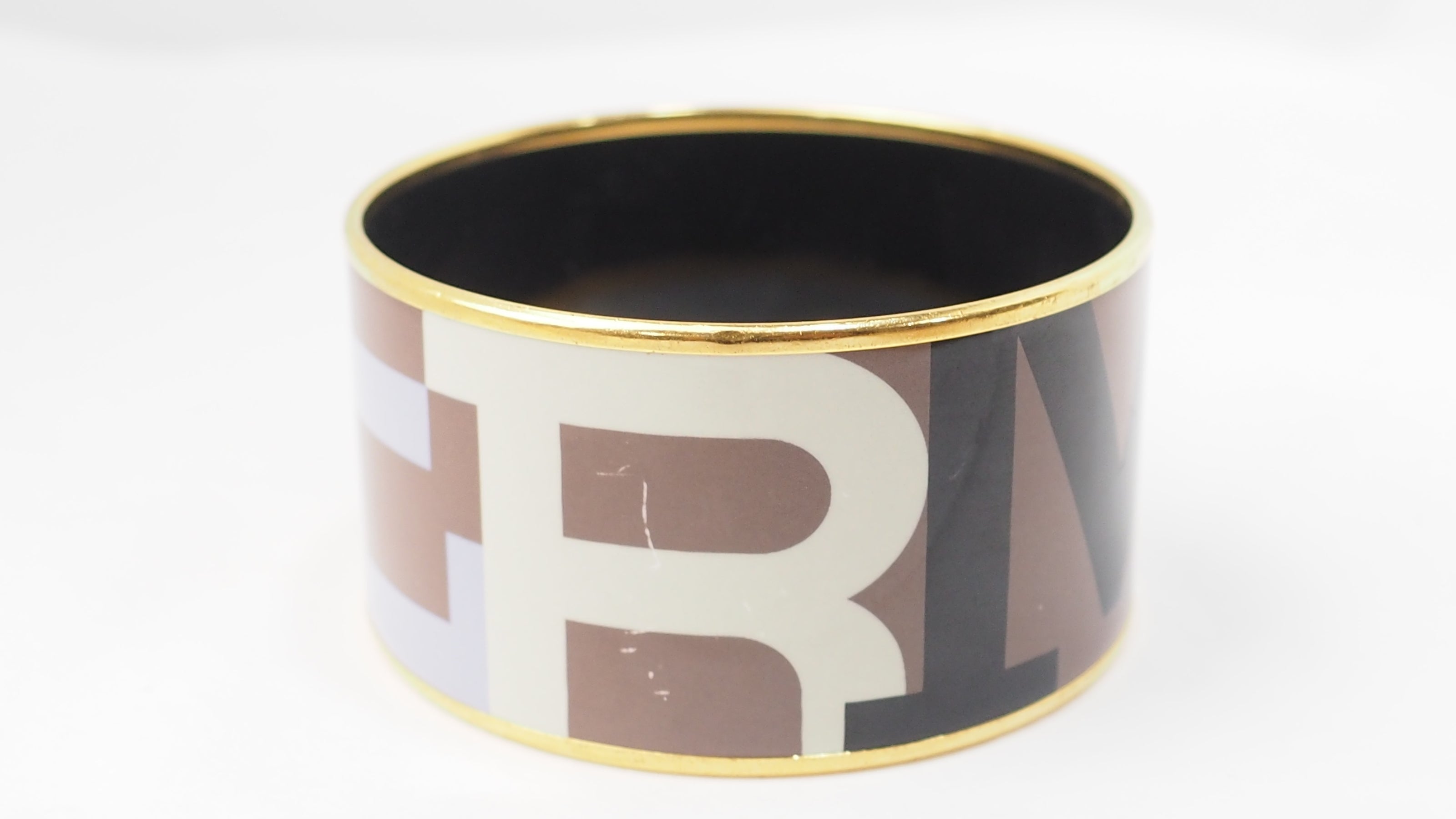 Bracelet Hermès manchette en émail multicolore