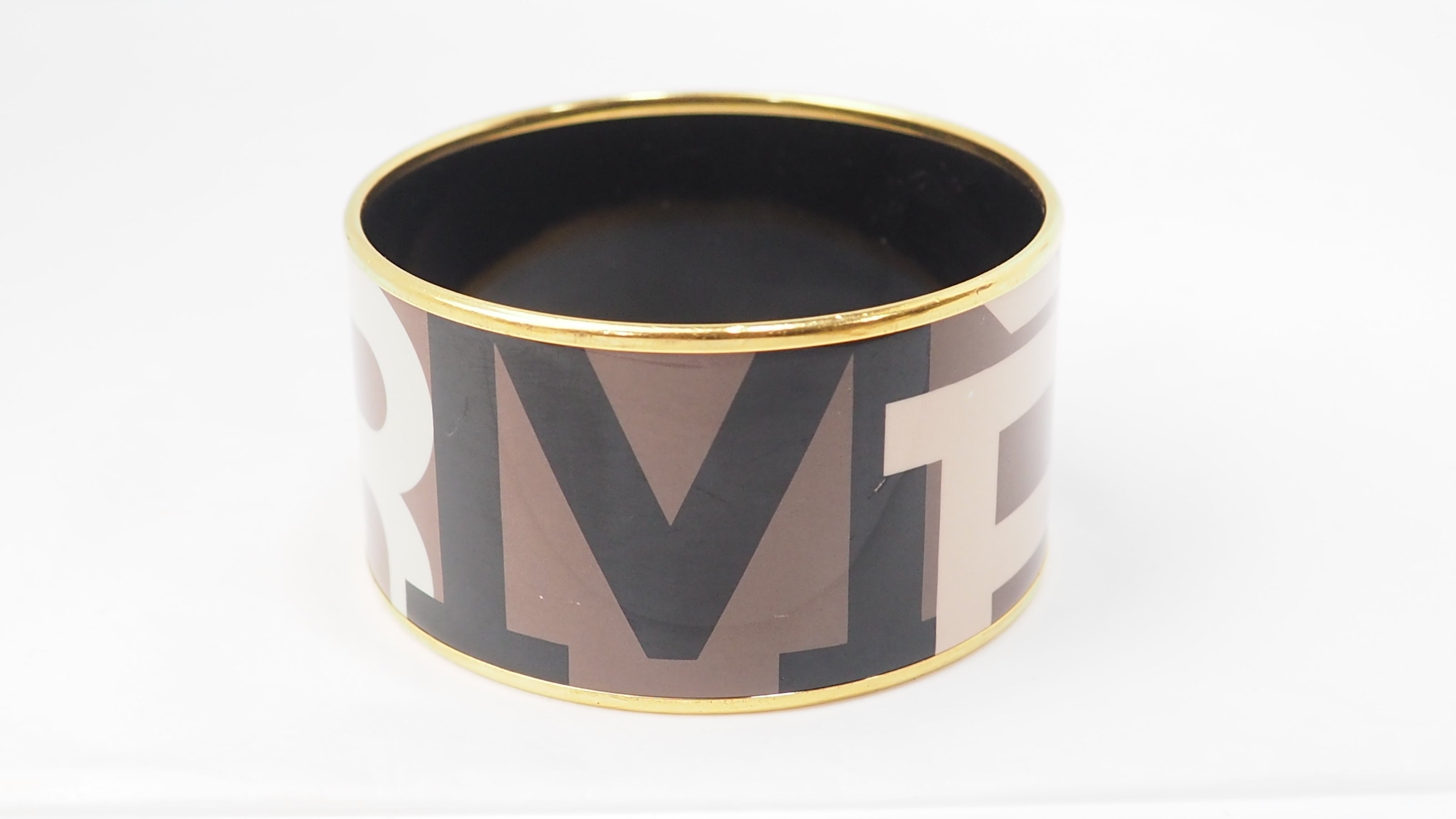 Bracelet Hermès manchette en émail multicolore