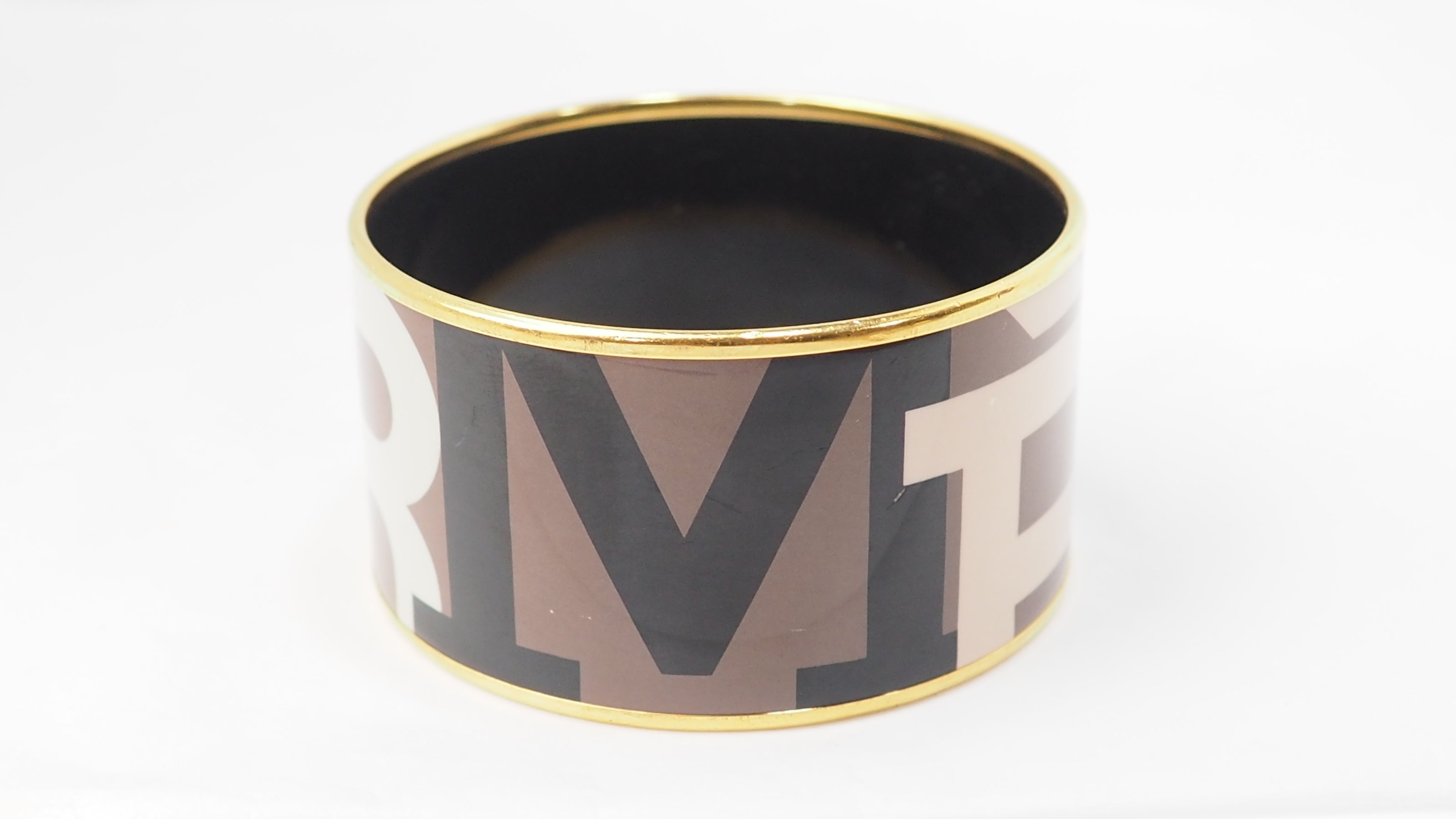 Bracelet Hermès manchette en émail multicolore