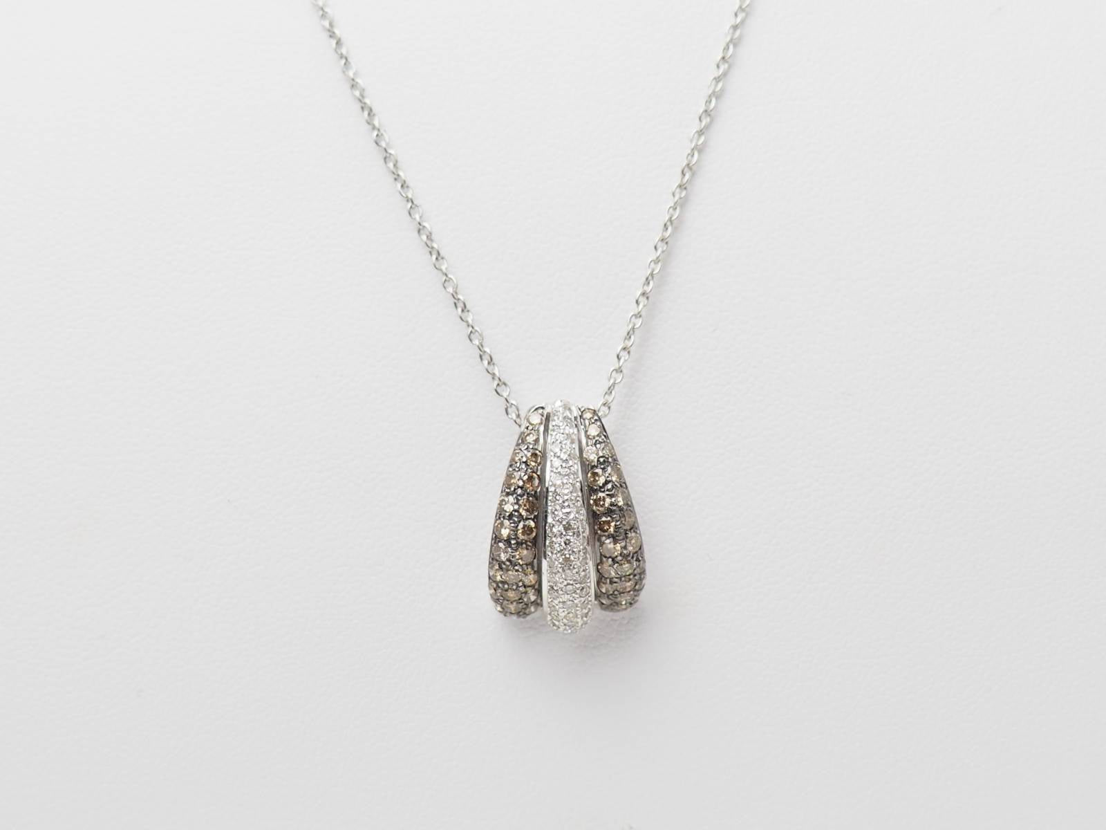 Collier pendentif en or blanc et diamants