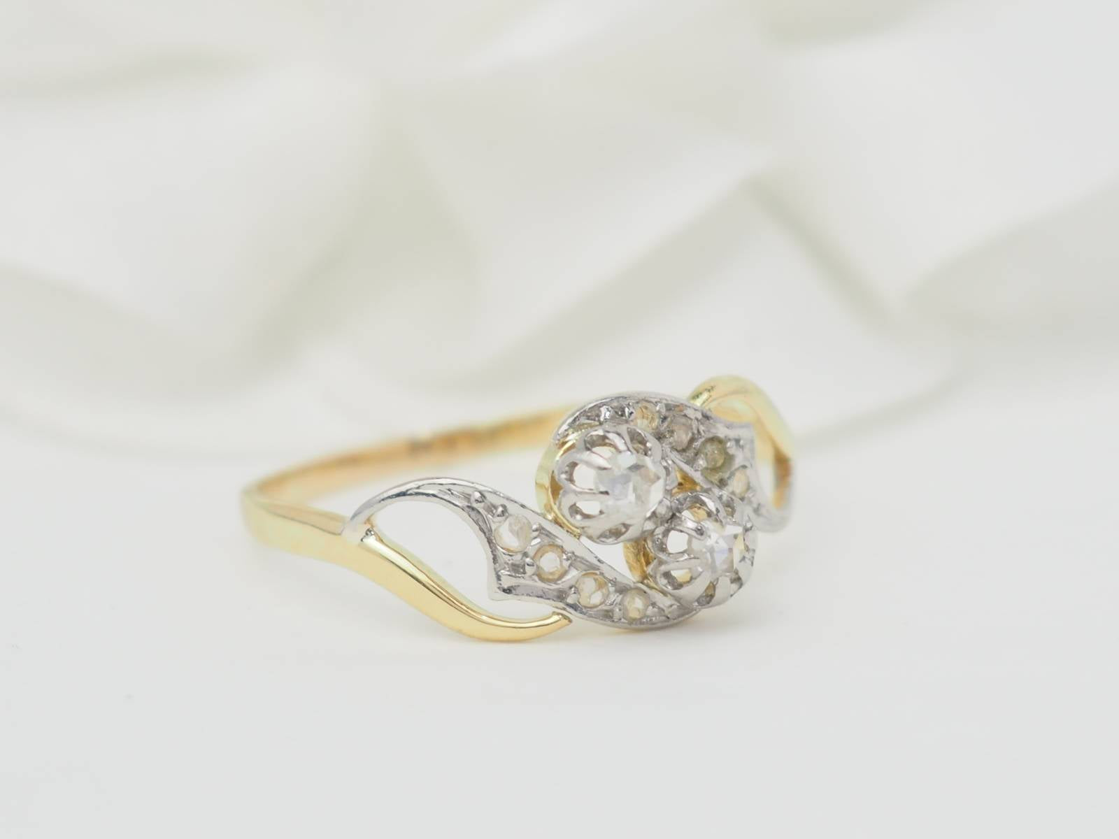 Bague Toi & Moi en or bicolore et diamants