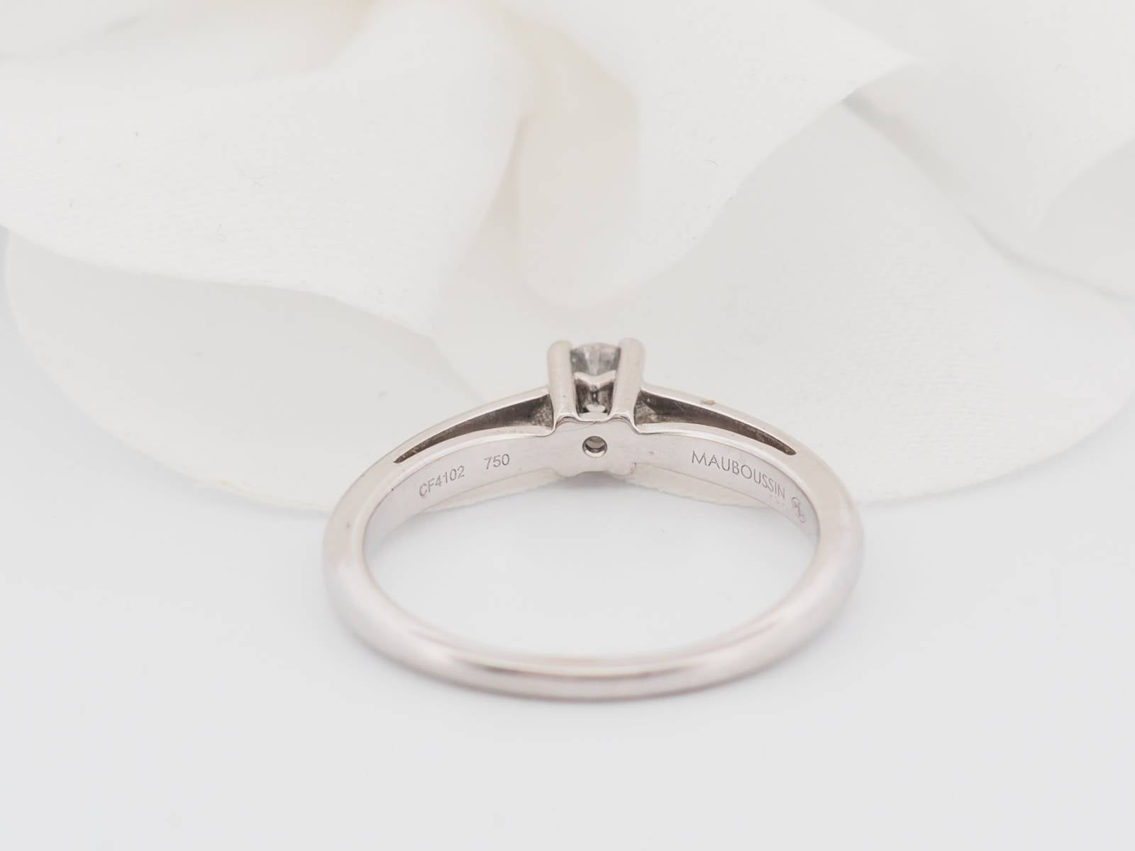 Bague solitaire Mauboussin Sel de ma vie en or blanc et diamant