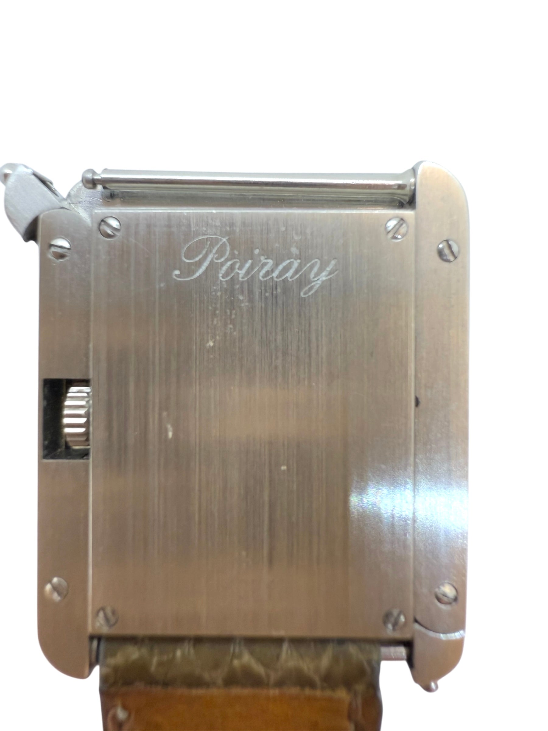 Poiray, "Ma Première" watch, steel on leather