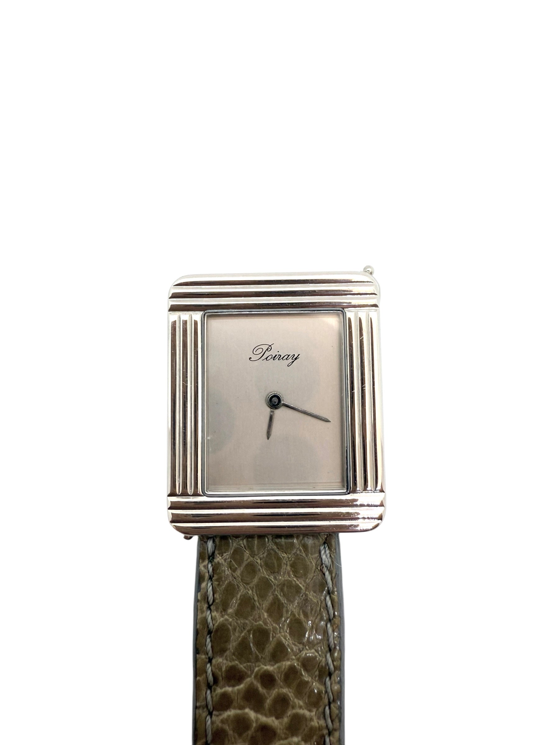 Poiray, "Ma Première" watch, steel on leather