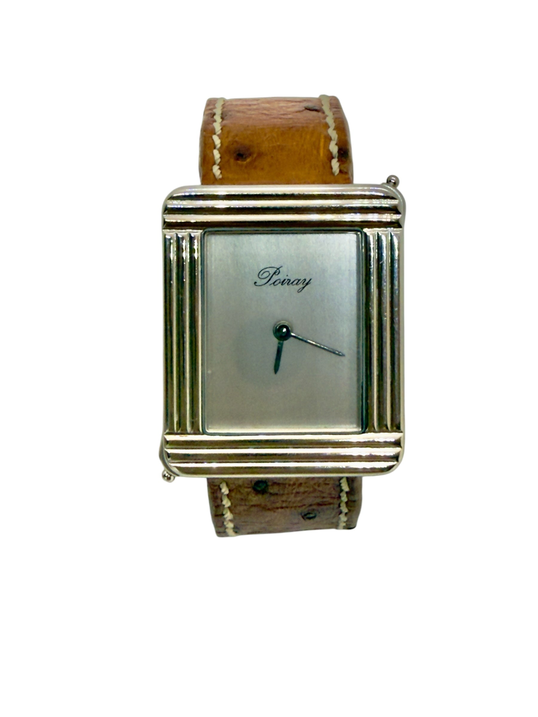 Poiray, "Ma Première" watch, steel on leather