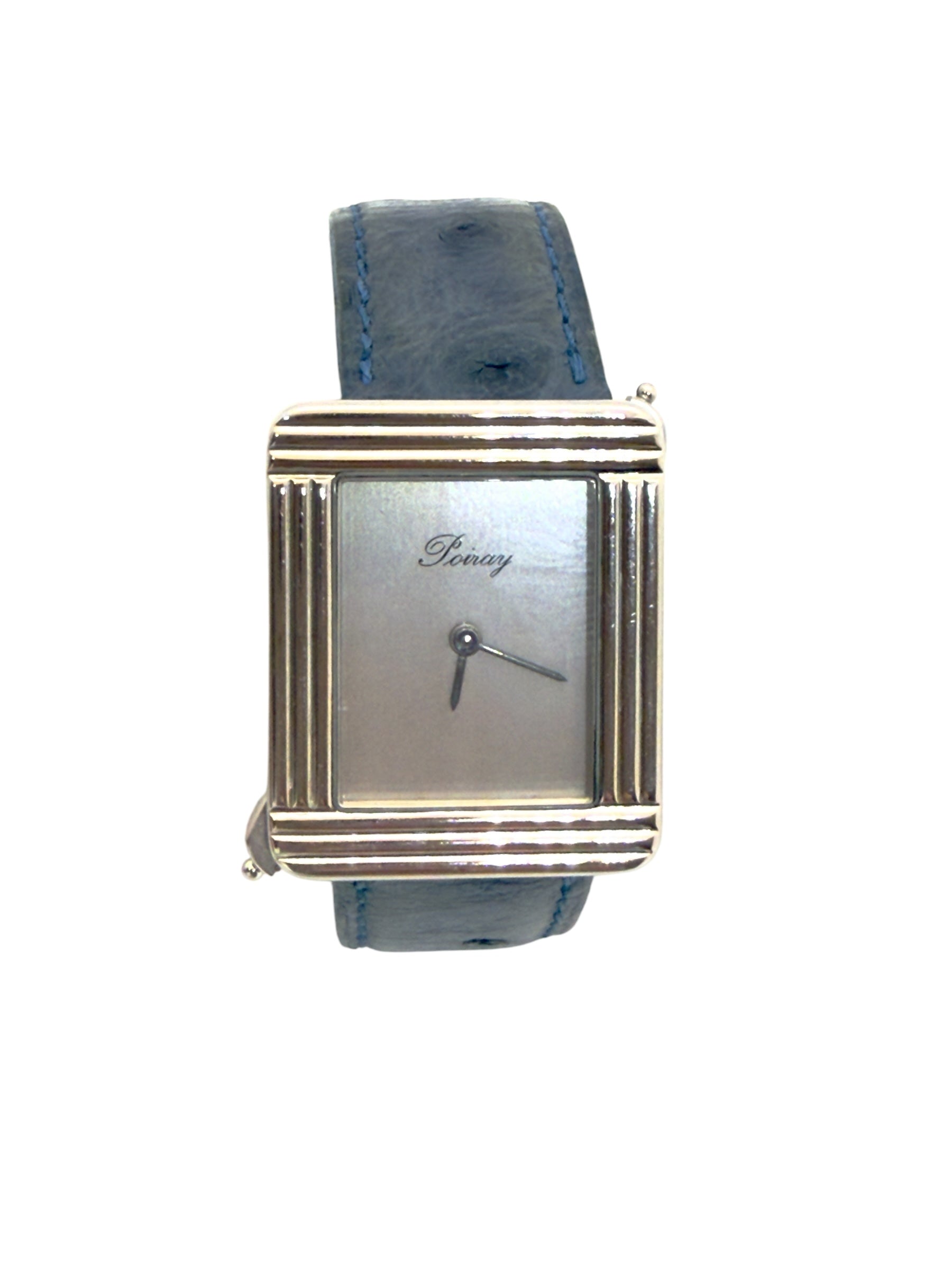 Poiray, "Ma Première" watch, steel on leather