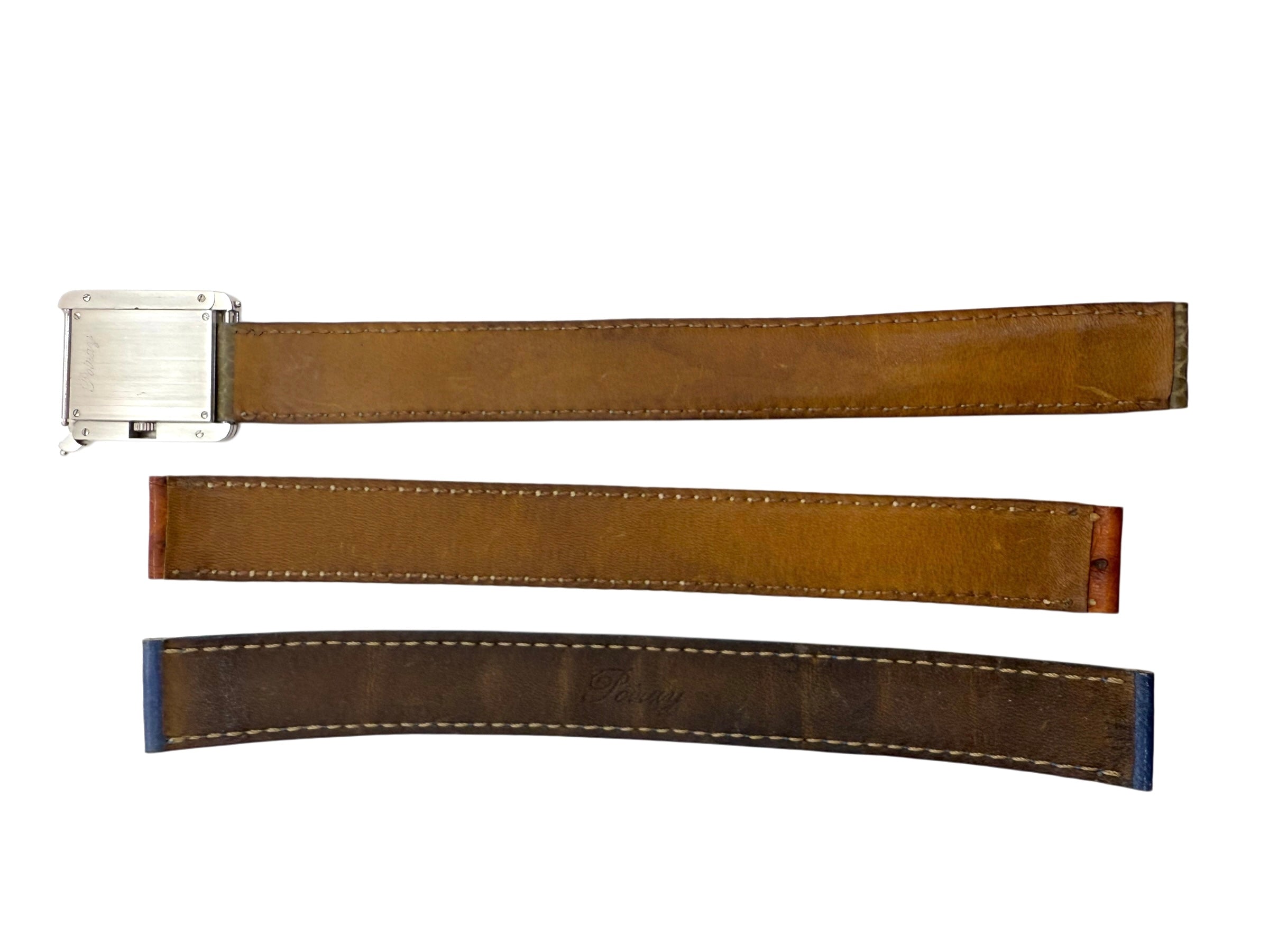 Poiray, "Ma Première" watch, steel on leather