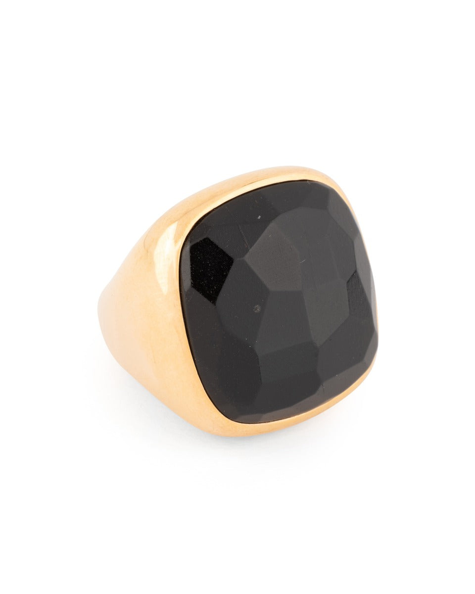 Pomellato "Victoria" ring in 18K rose gold and jet