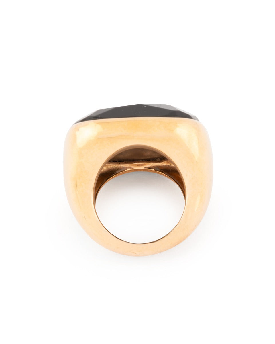 Pomellato "Victoria" ring in 18K rose gold and jet