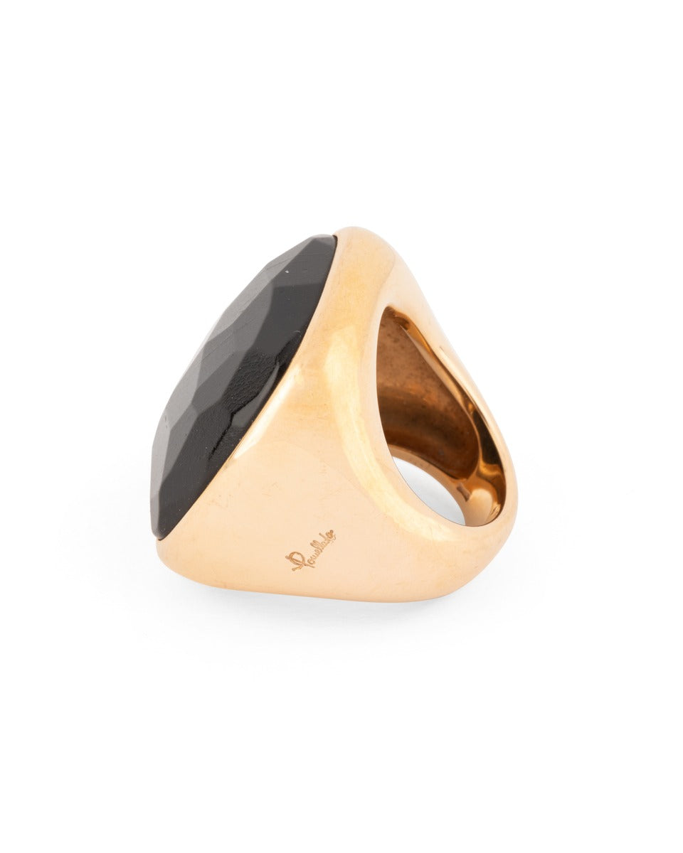 Pomellato "Victoria" ring in 18K rose gold and jet